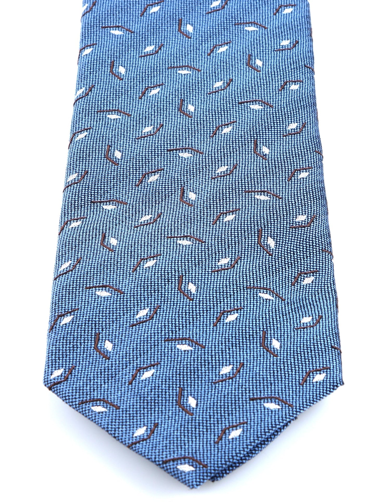 3 Fold Light Blue Silk/Cotton Tie GALACE