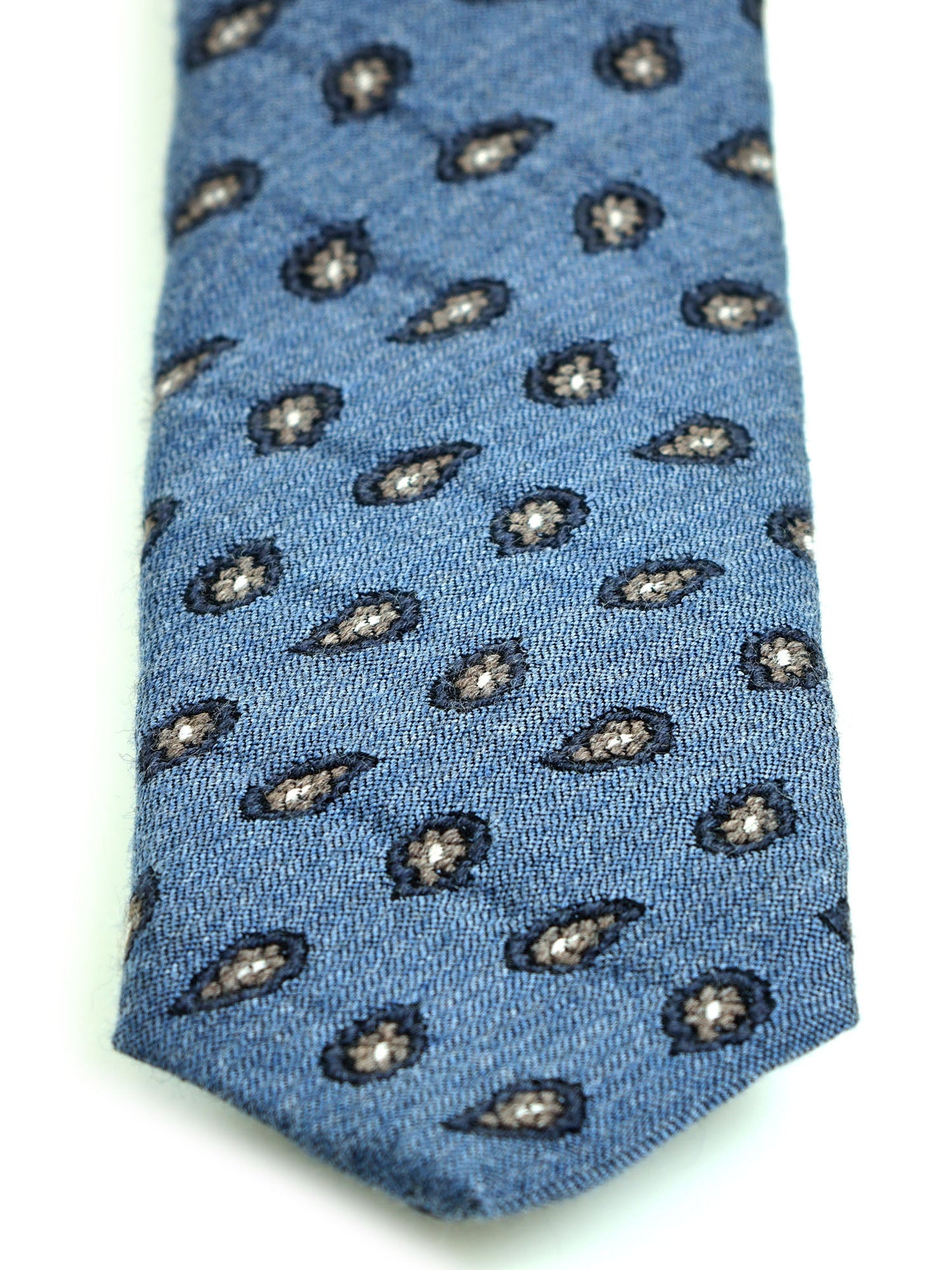 Light Blue 3 Fold Silk/Cotton Tie VARESE