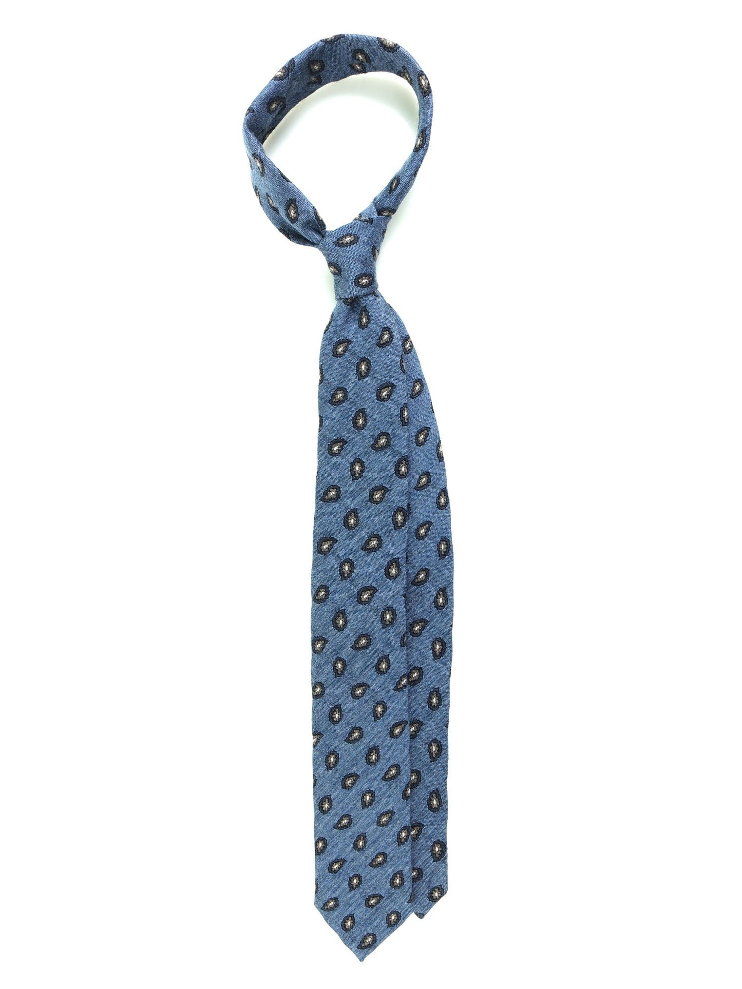 Light Blue 3 Fold Silk/Cotton Tie VARESE