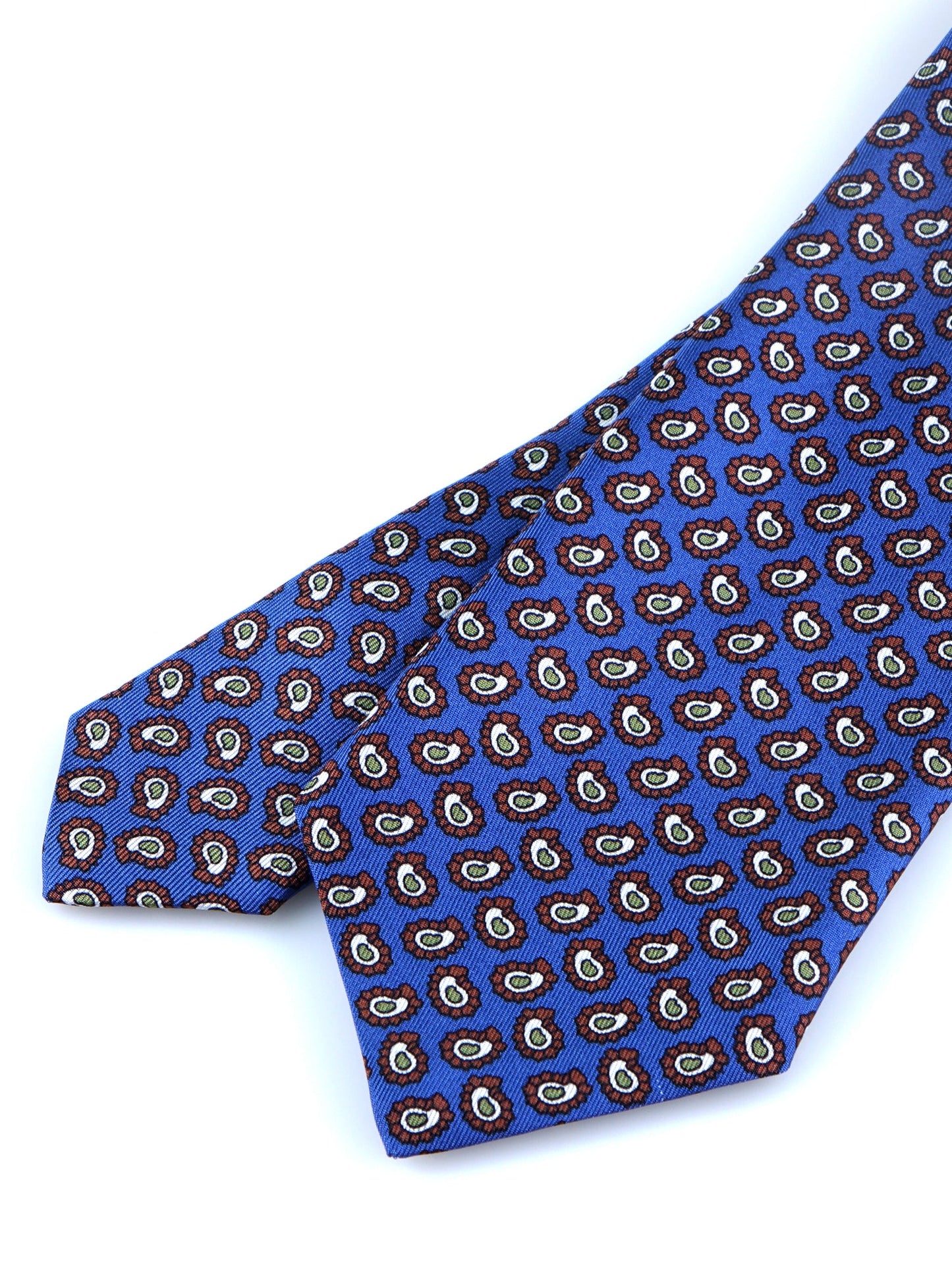Light Blue 3 Folds BARDOT Printed Silk Tie