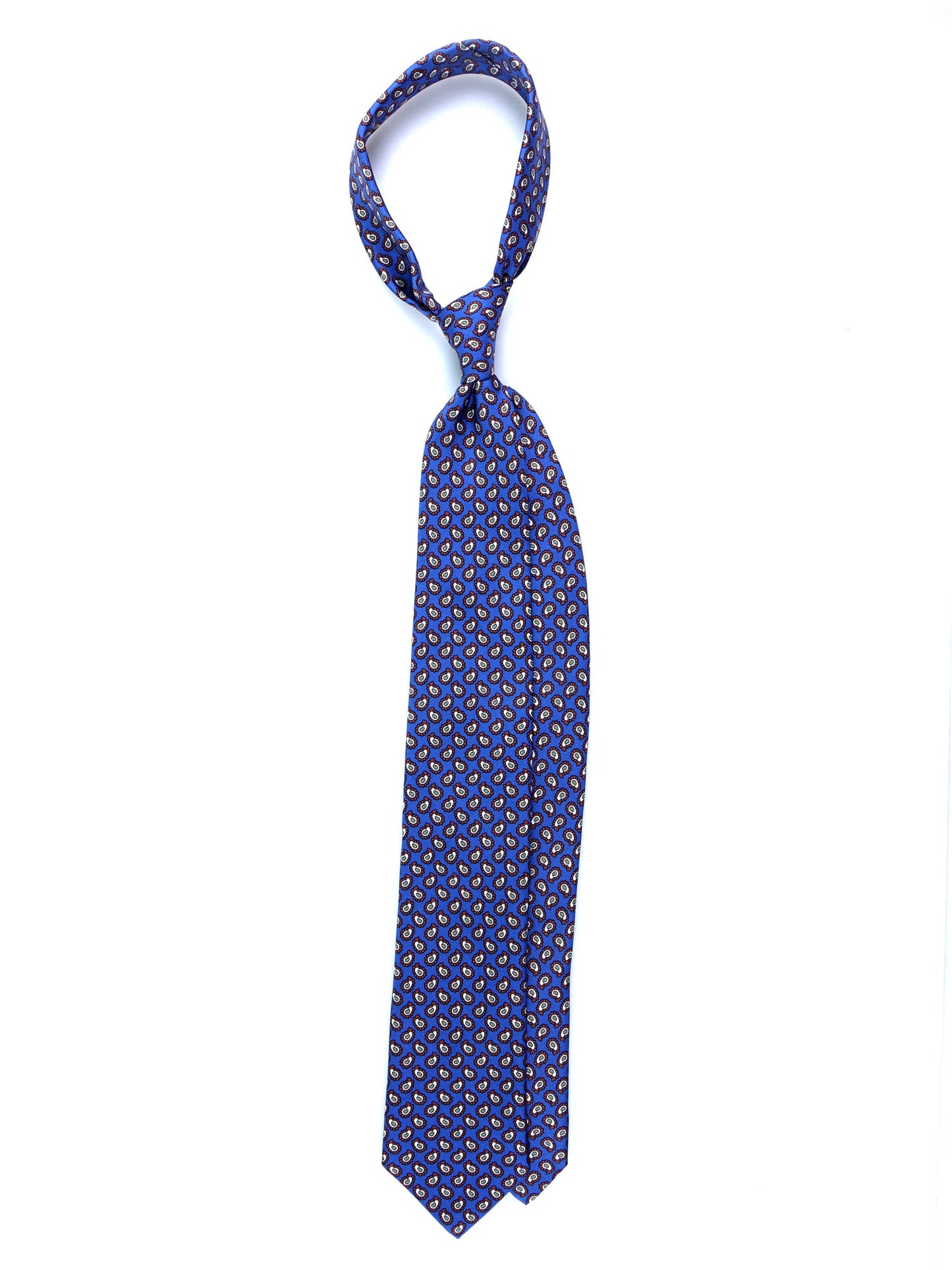 Light Blue 3 Folds BARDOT Printed Silk Tie