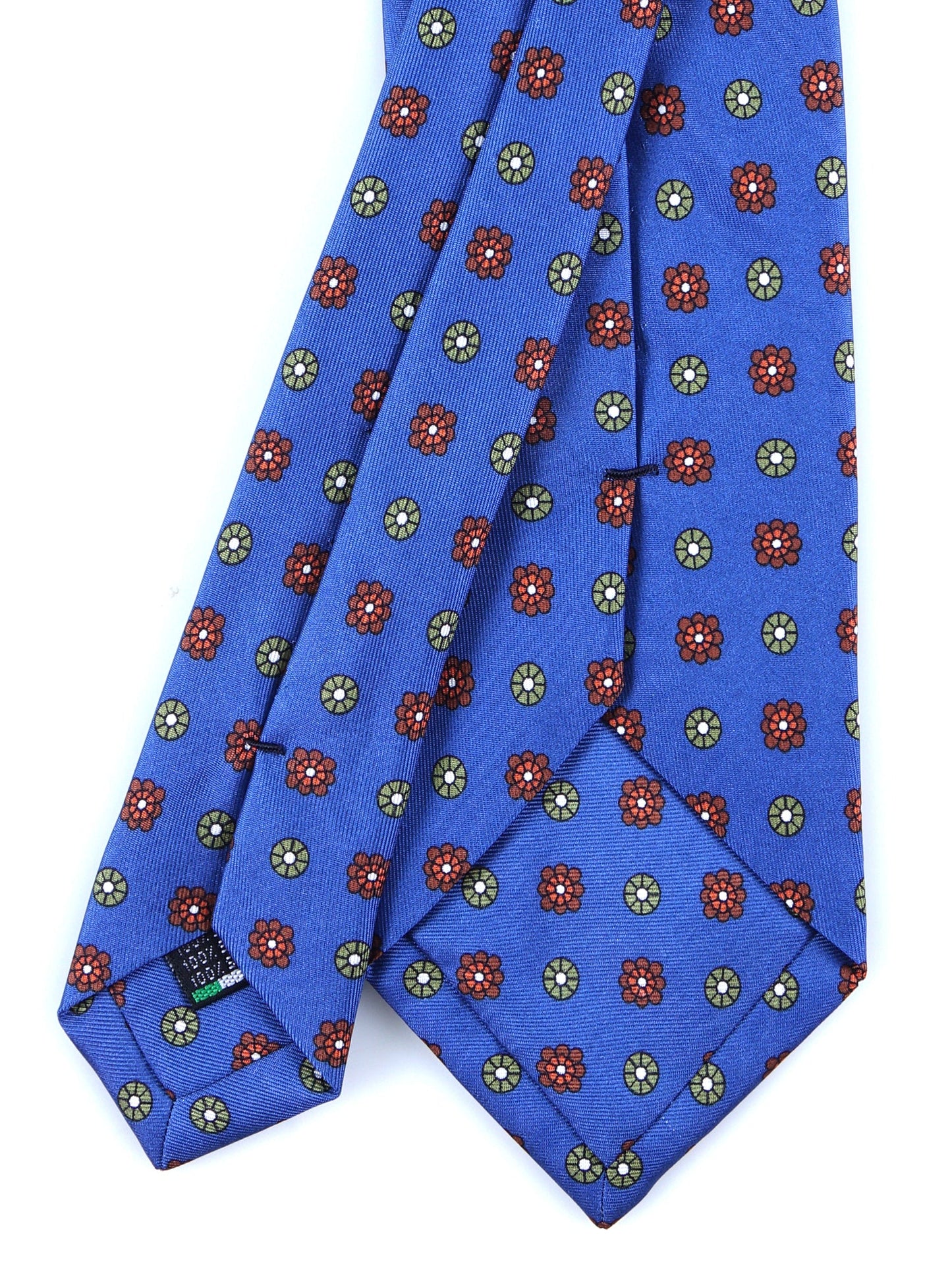 Light blue 3 Folds VALERY printed silk tie