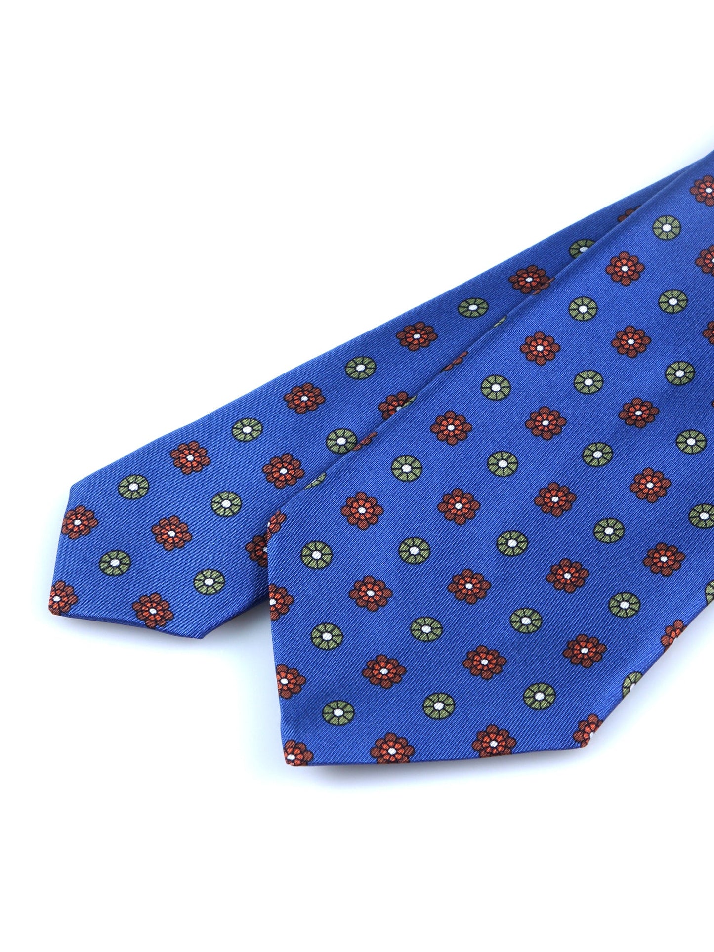 Light blue 3 Folds VALERY printed silk tie