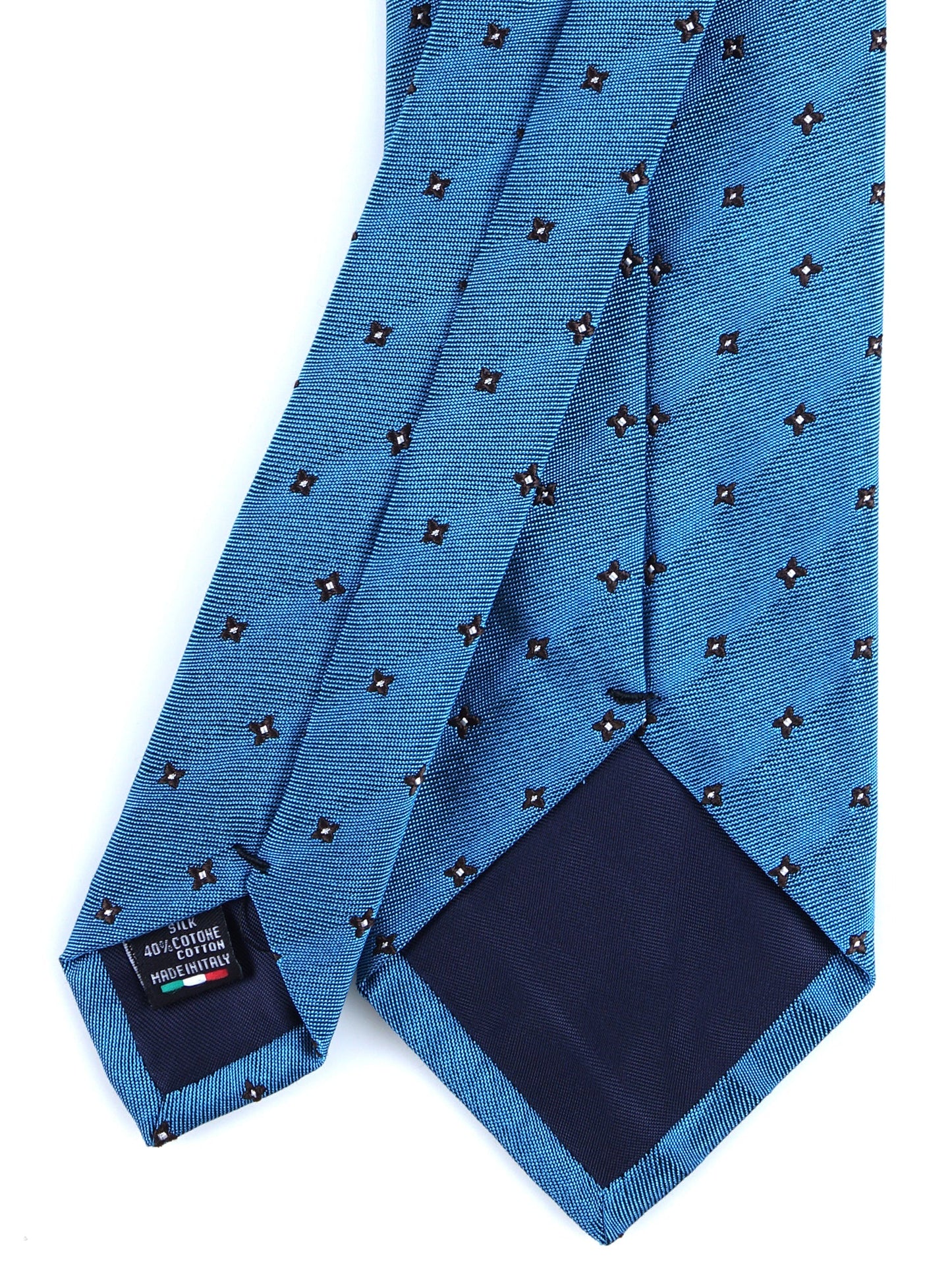 Turquoise 3 folds Silk/Cotton Tie MARTIN