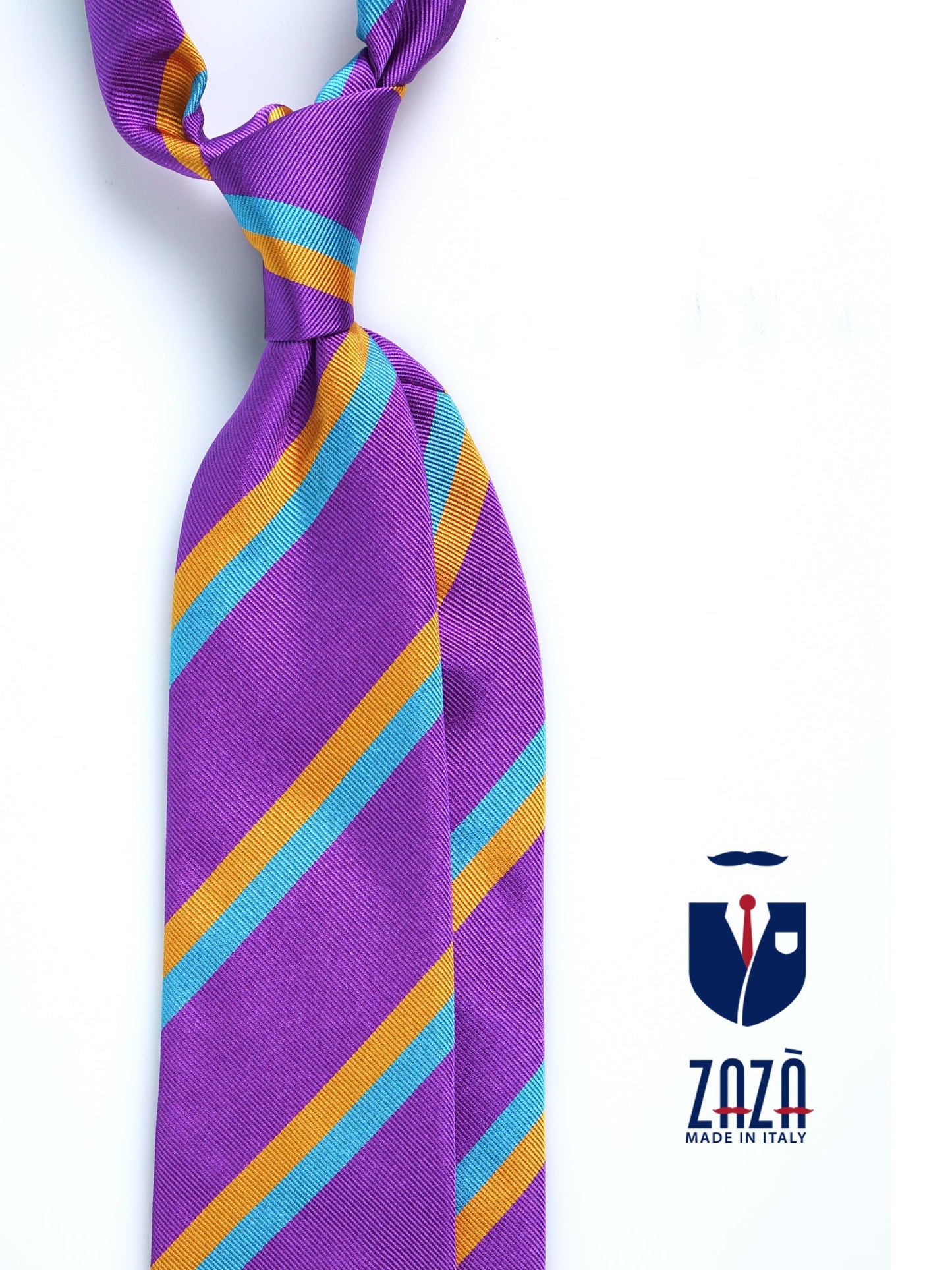 Purple 3 Folds NADIA Tie in Jacquard Silk