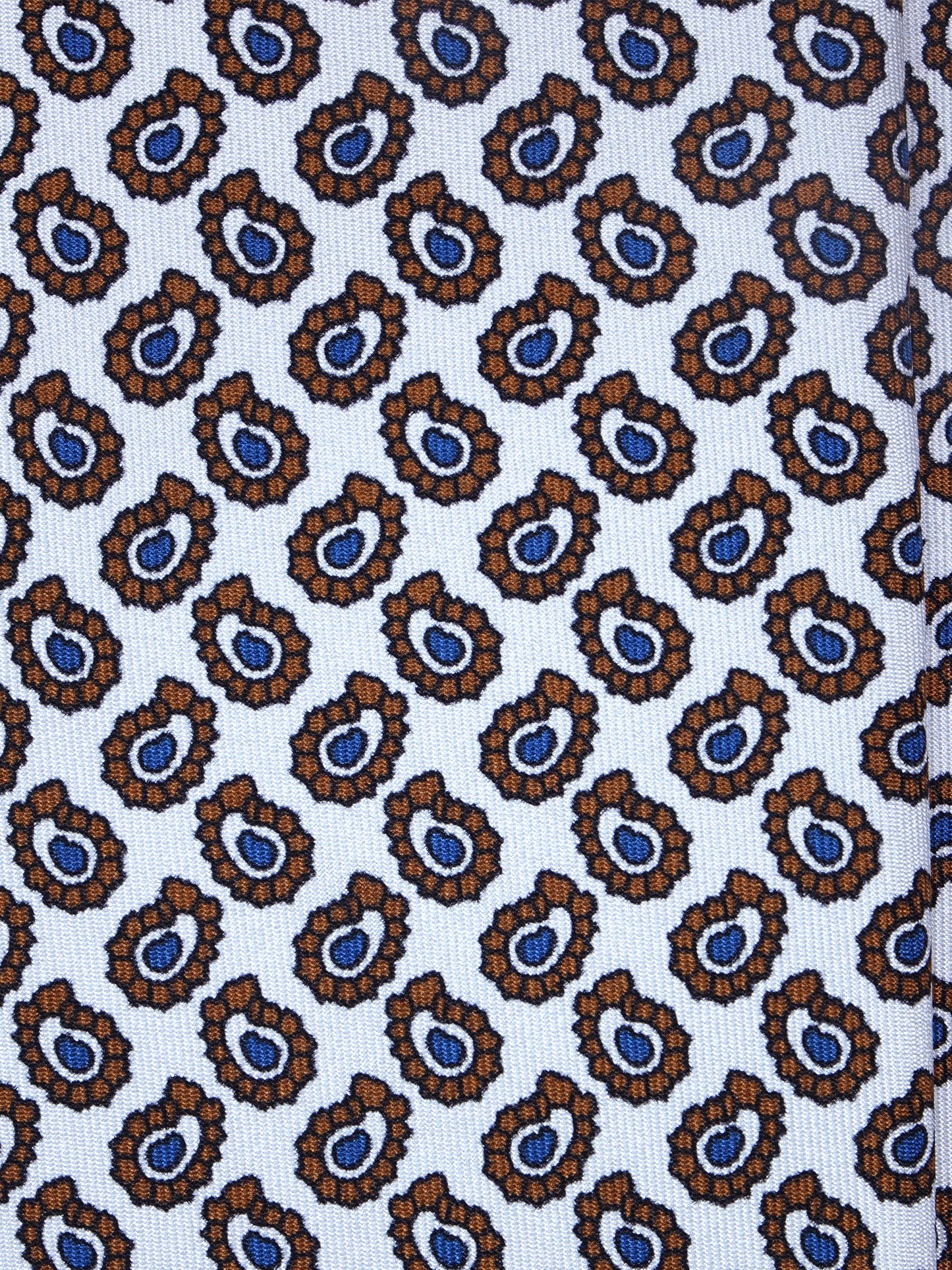 White 3 Fold BARDOT Printed Silk Tie
