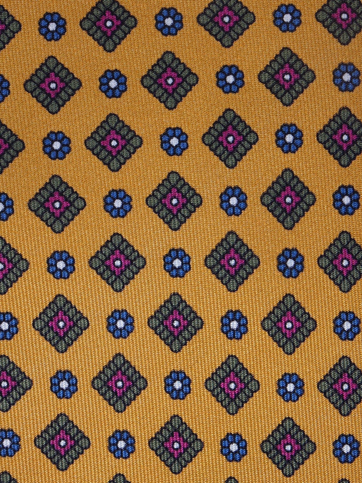 Yellow 3-Fold MARGY Printed Silk Tie