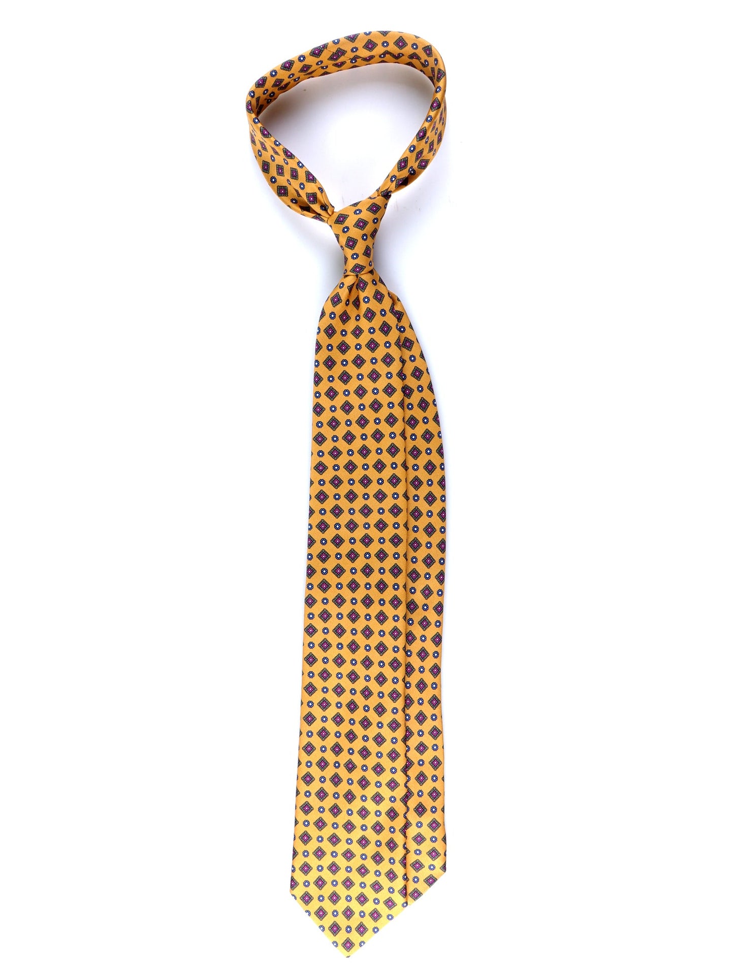 Yellow 3-Fold MARGY Printed Silk Tie