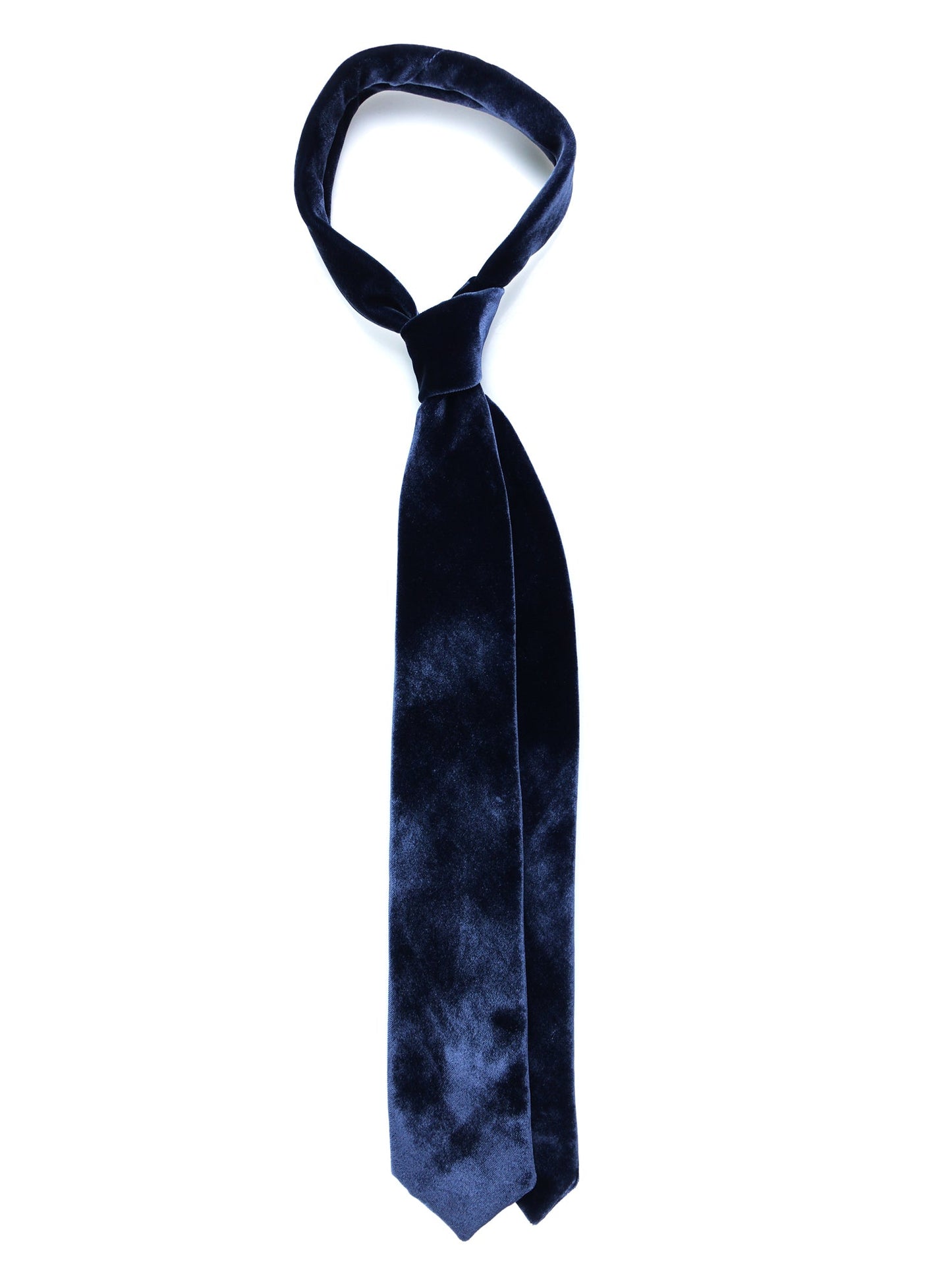 3-fold blue avio silk and viscose velvet tie CONRAD