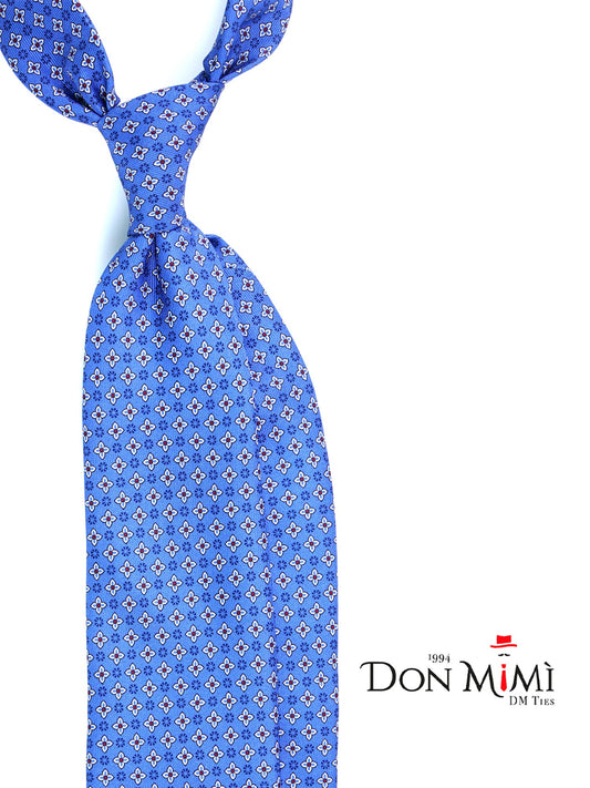 Blue Airplane Tie 3 Folds GASPACE in Printed Silk