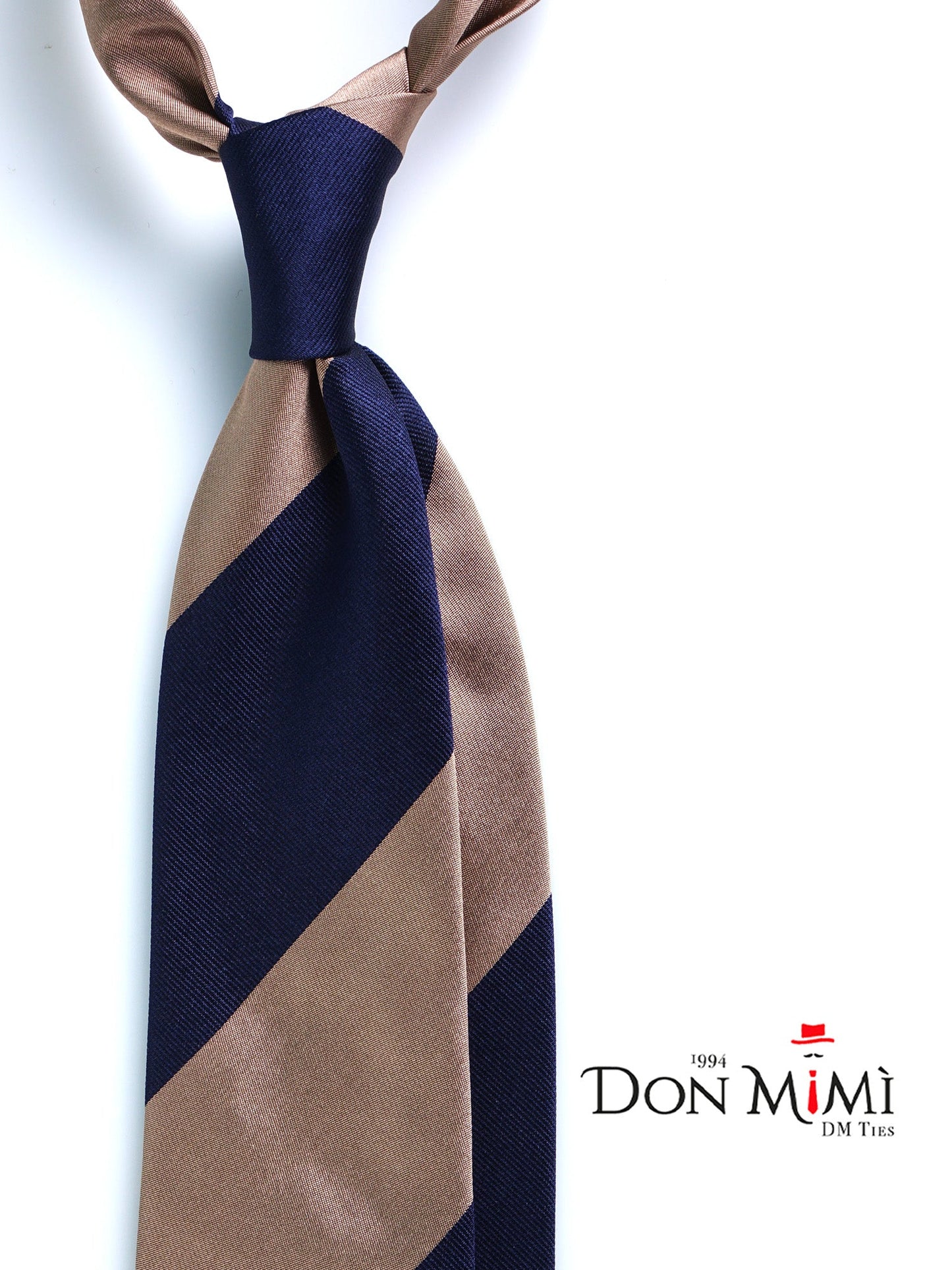 3 Fold beige silk Woven tie PAOLA