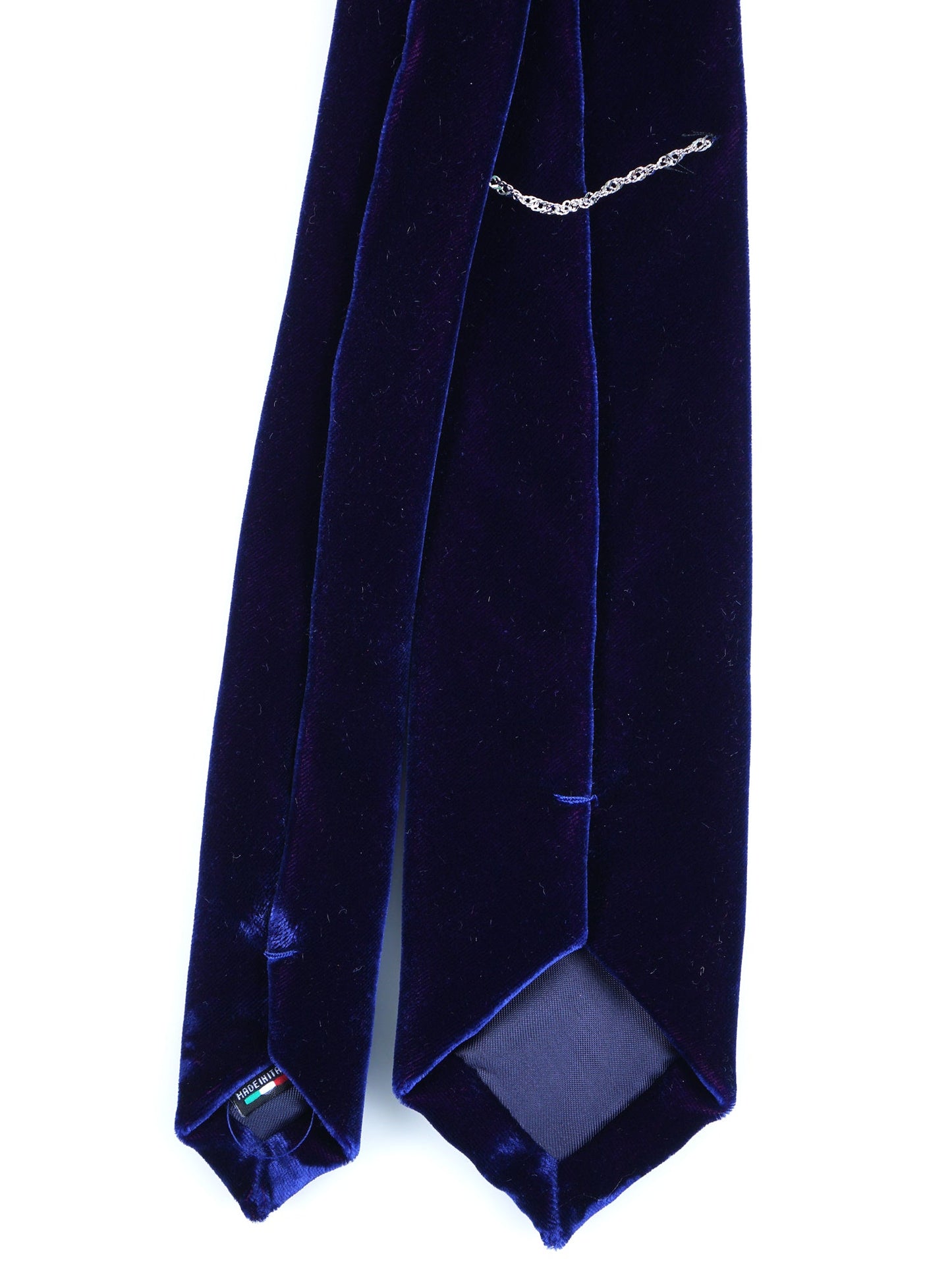 Blue 3 Fold Velvet Silk and Viscose Tie CONRAD