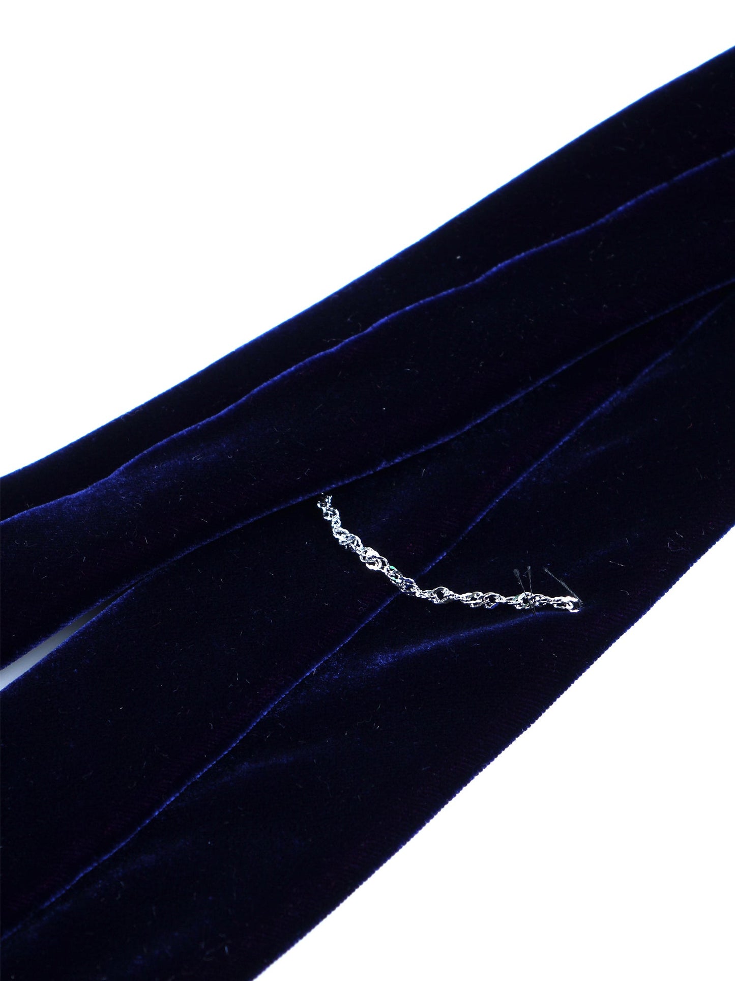 Blue 3 Fold Velvet Silk and Viscose Tie CONRAD