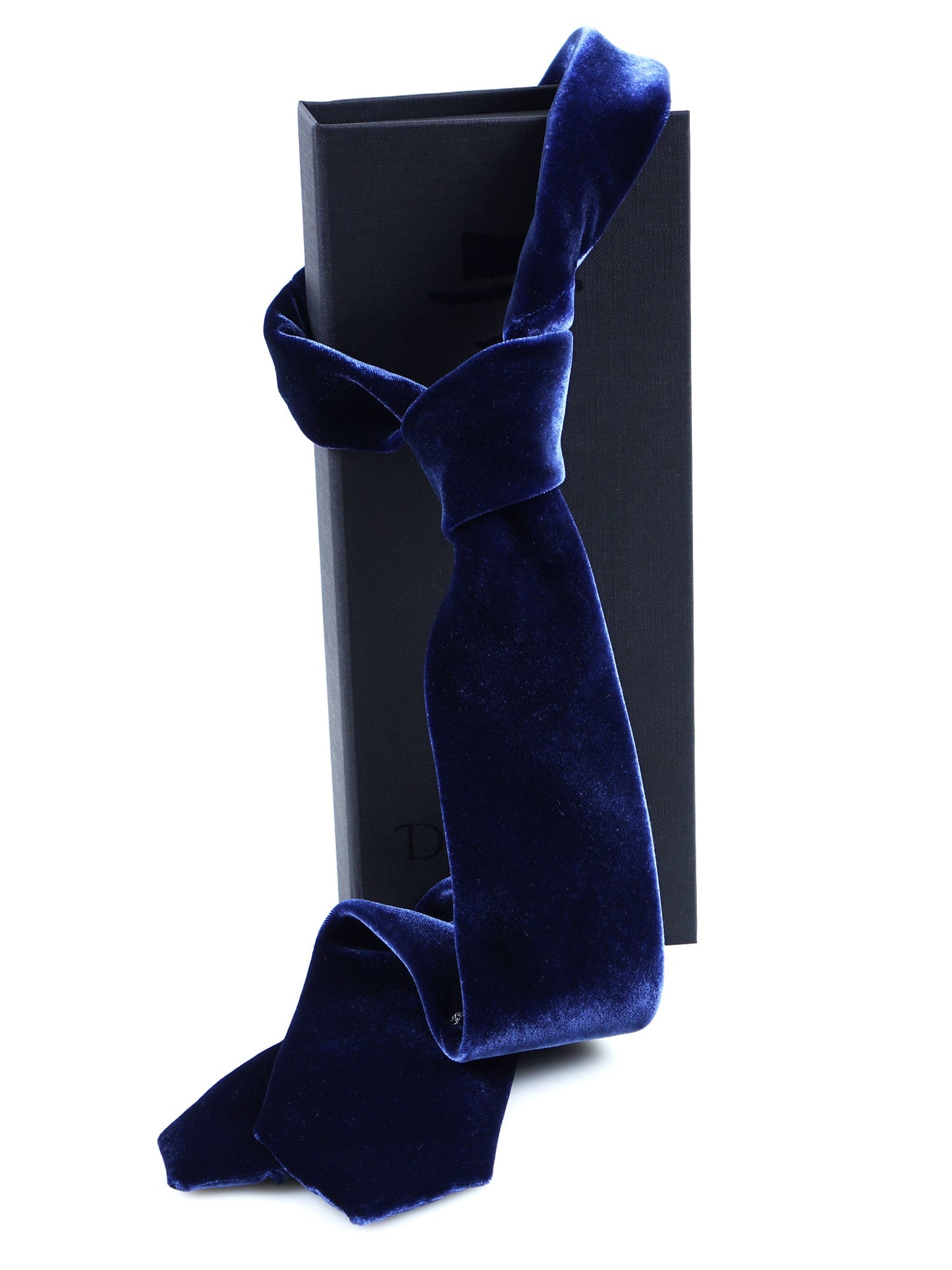 Blue 3 Fold Velvet Silk and Viscose Tie CONRAD