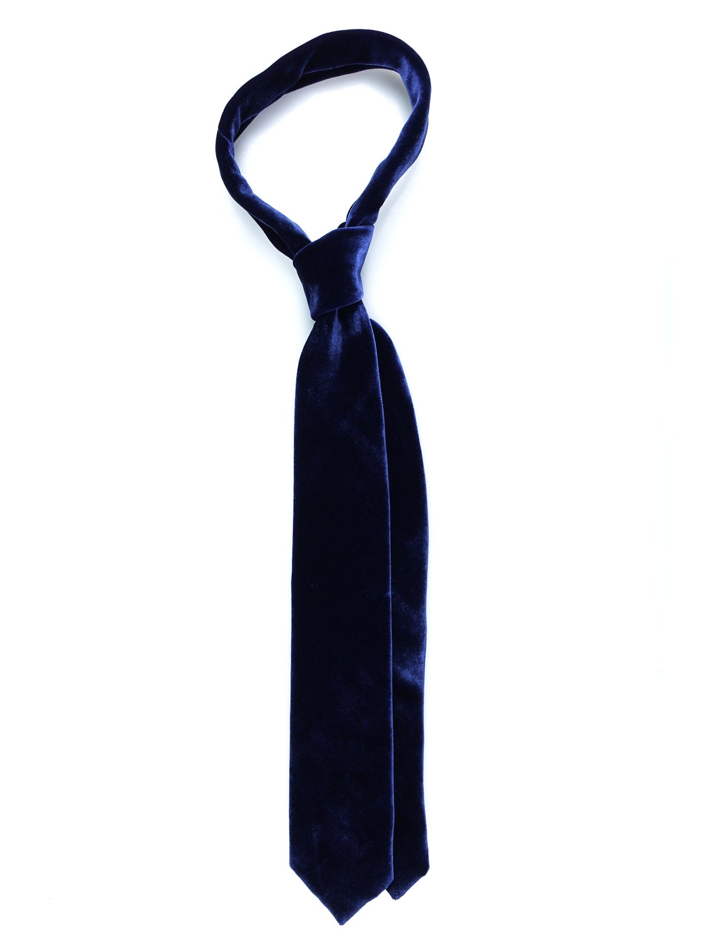 Blue 3 Fold Velvet Silk and Viscose Tie CONRAD