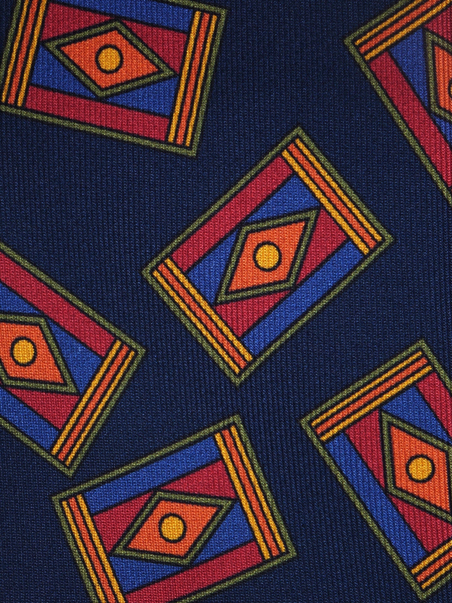 Blue 3 Fold LEYA Tie in Printed Silk