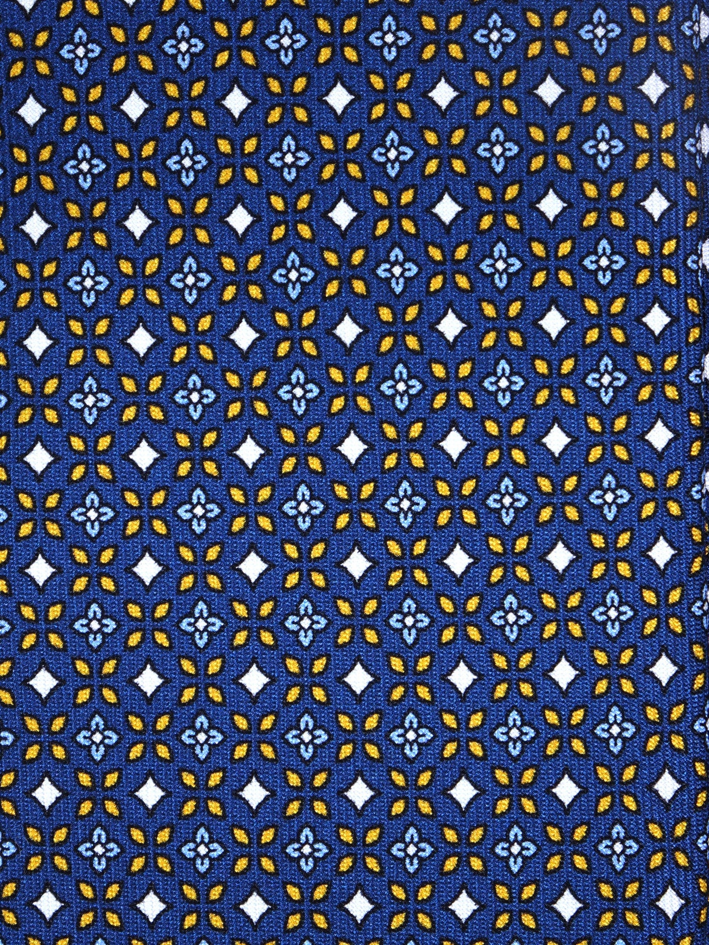 Blue Tie 3 Folds DONATA in Printed English Silk