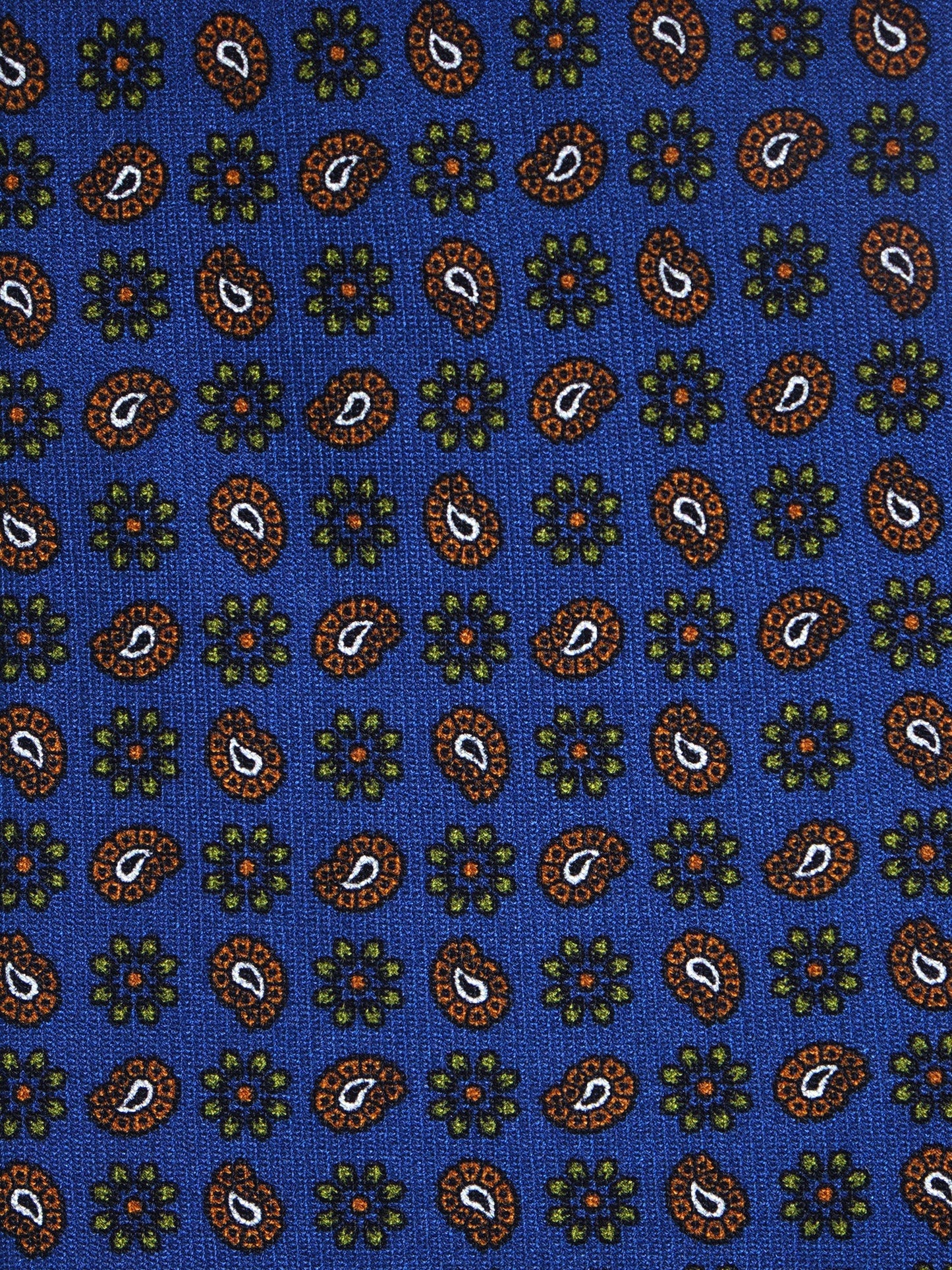 Blue Tie 3 Folds VITTORIA in Printed English Silk