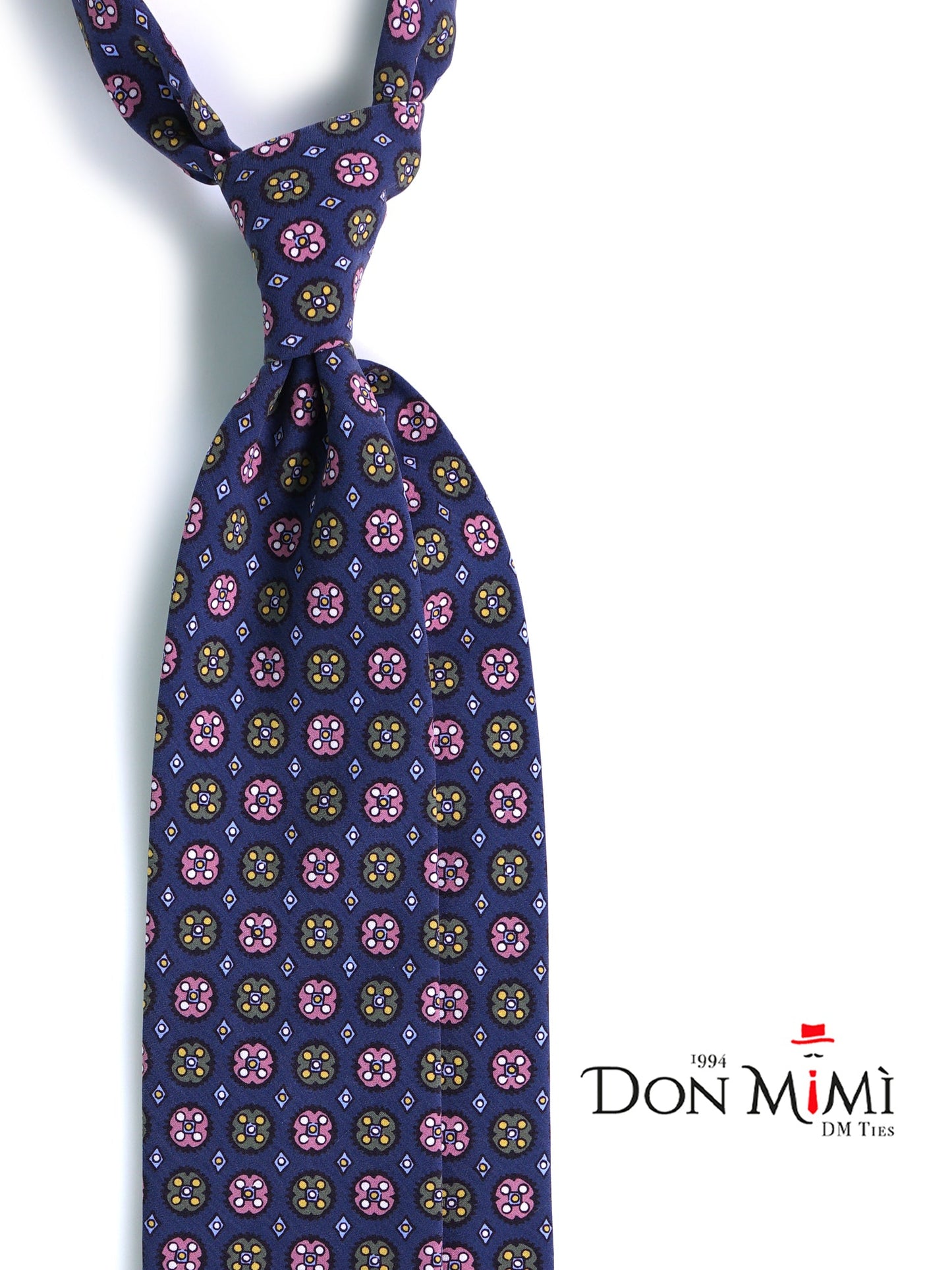 Blue Tie 3 Folds CORLETO in Italian Madder Silk