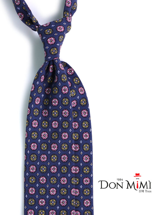 Blue Tie 3 Folds CORLETO in Italian Madder Silk