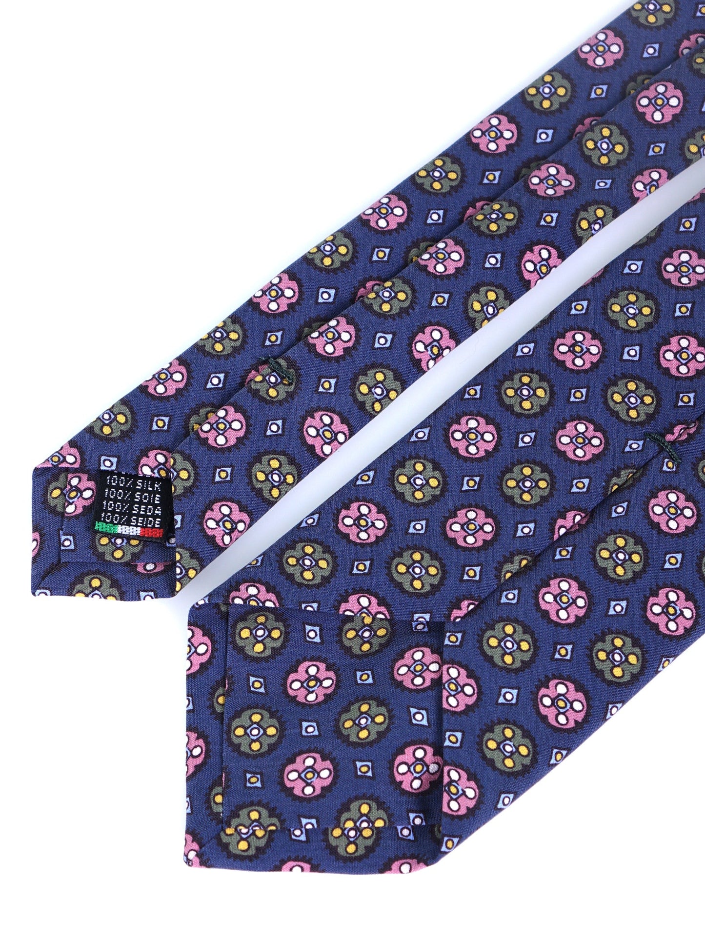 Blue Tie 3 Folds CORLETO in Italian Madder Silk