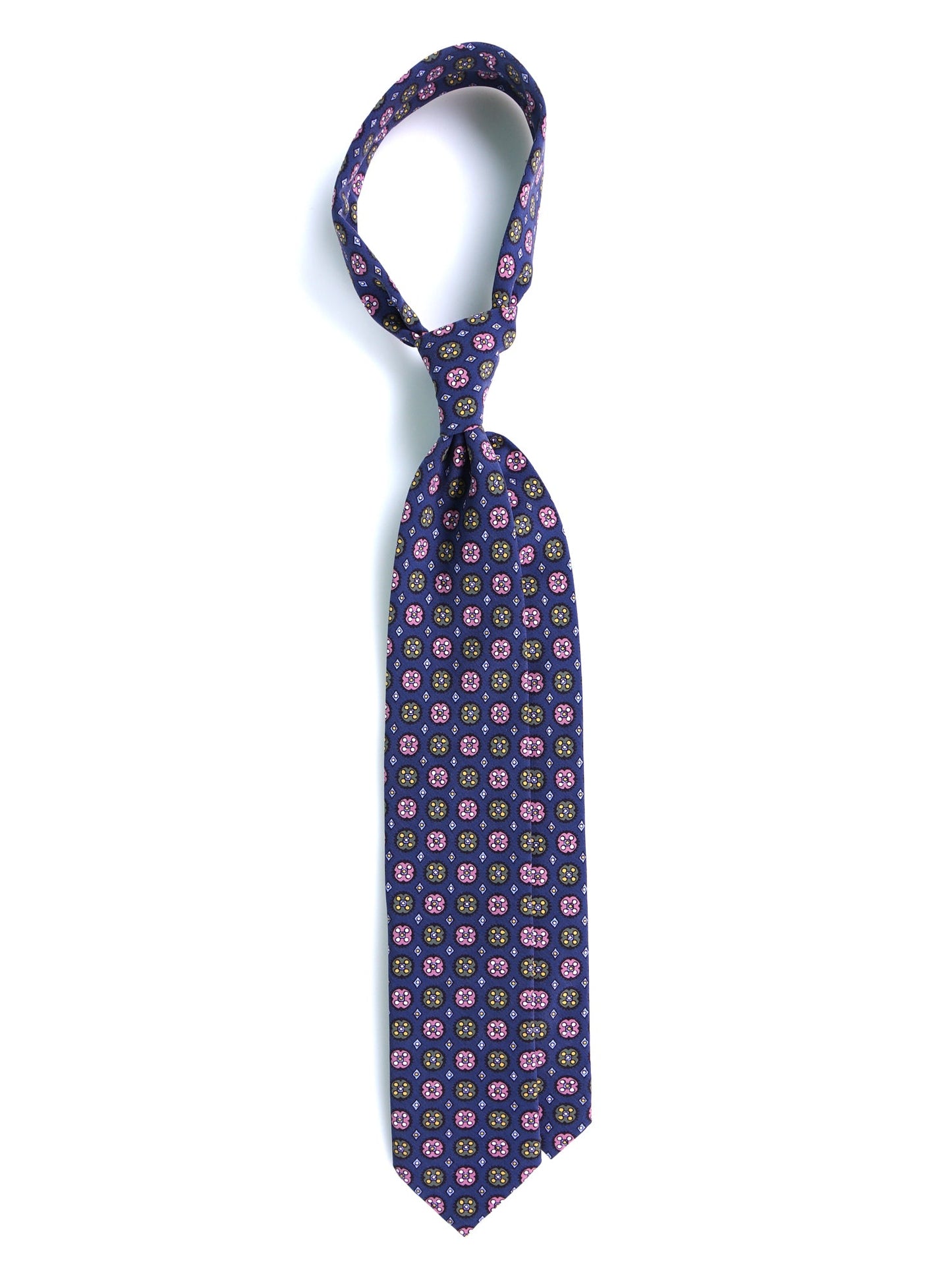 Blue Tie 3 Folds CORLETO in Italian Madder Silk