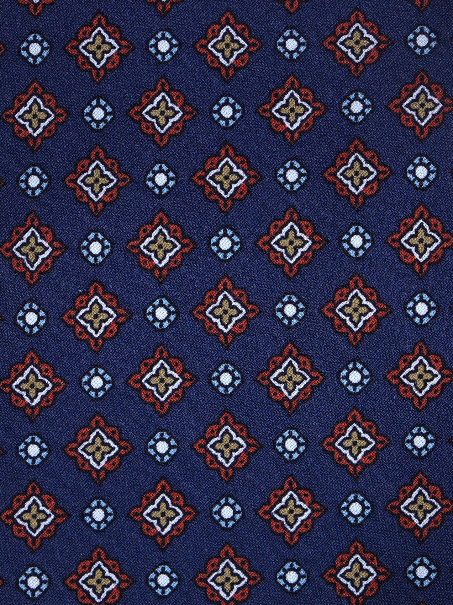 Blue Tie 3 Folds MANTOVA in Italian Madder Silk