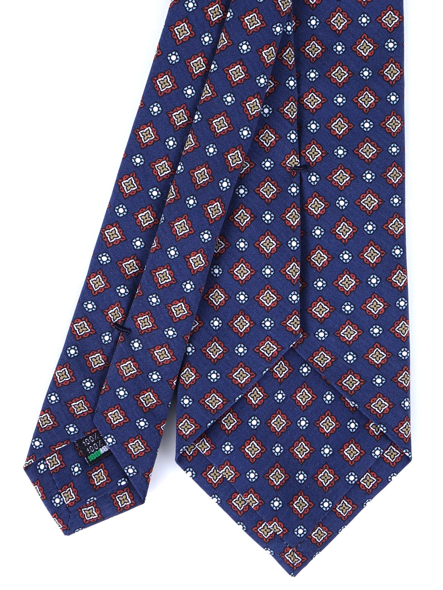 Blue Tie 3 Folds MANTOVA in Italian Madder Silk