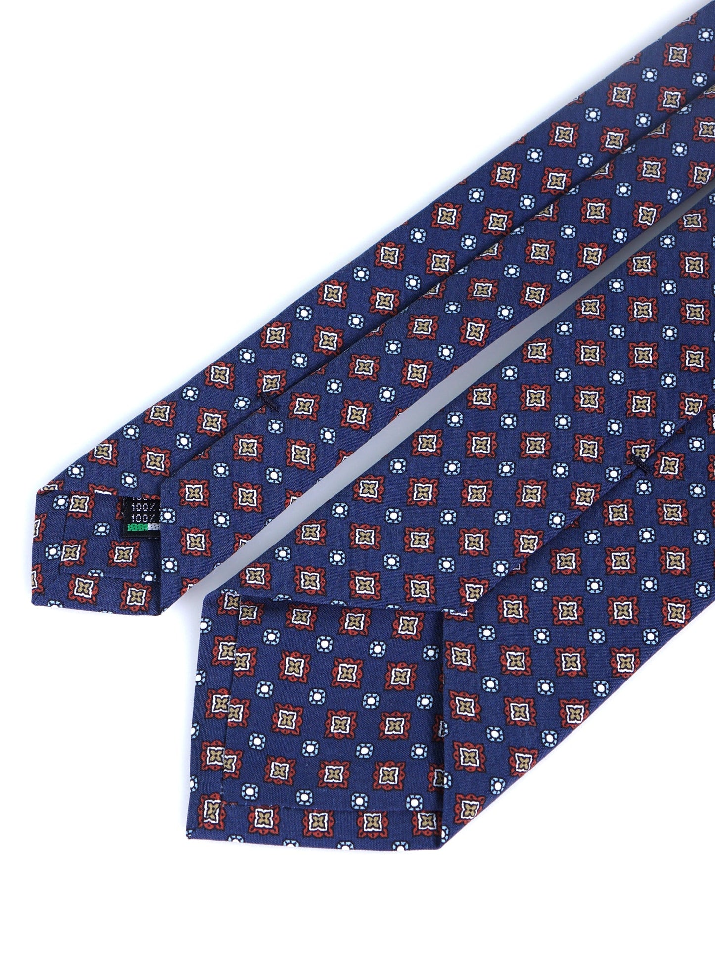 Blue Tie 3 Folds MANTOVA in Italian Madder Silk