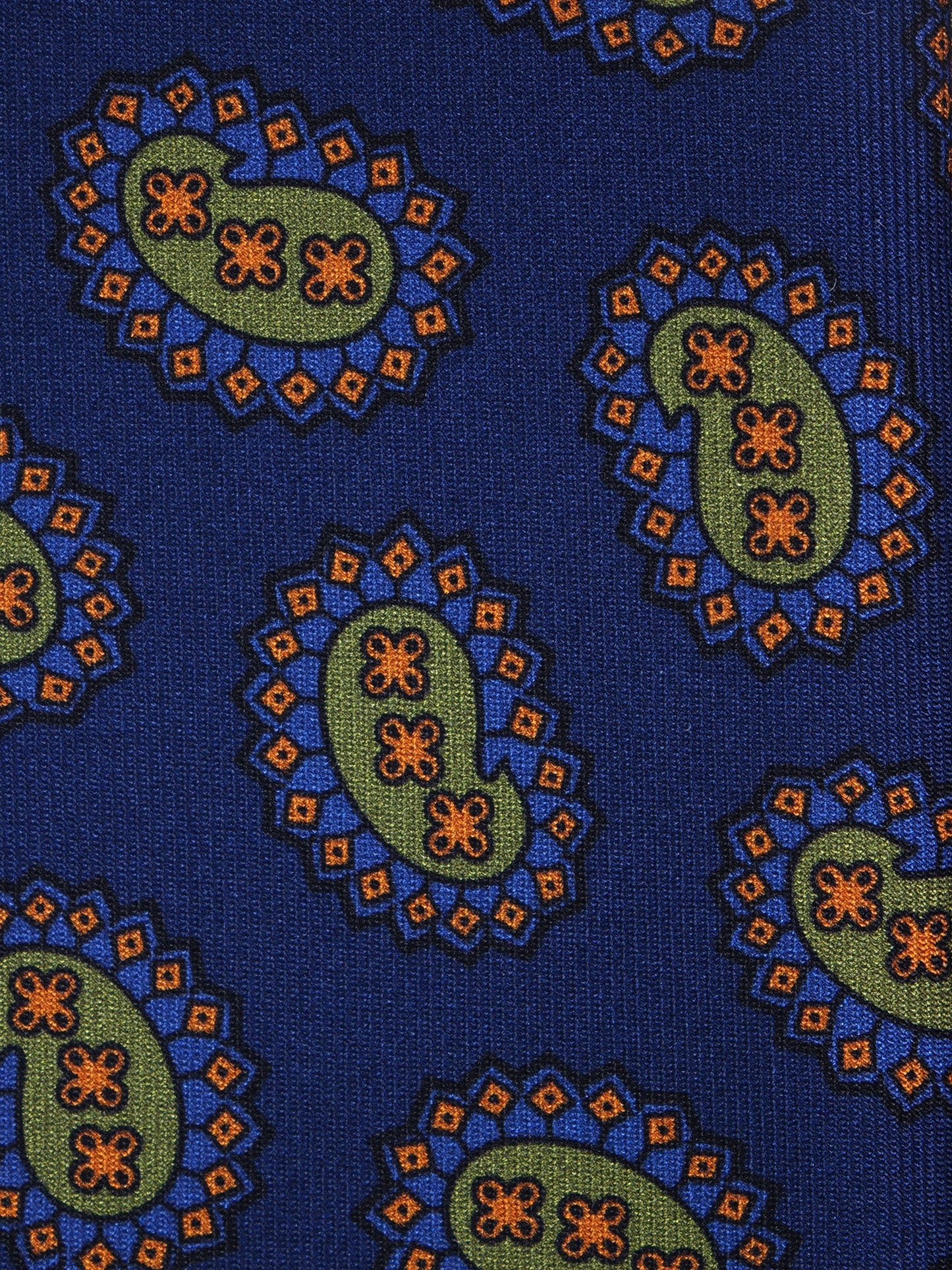 Blue/Green 3 Folds HERITAGE Printed Silk Tie