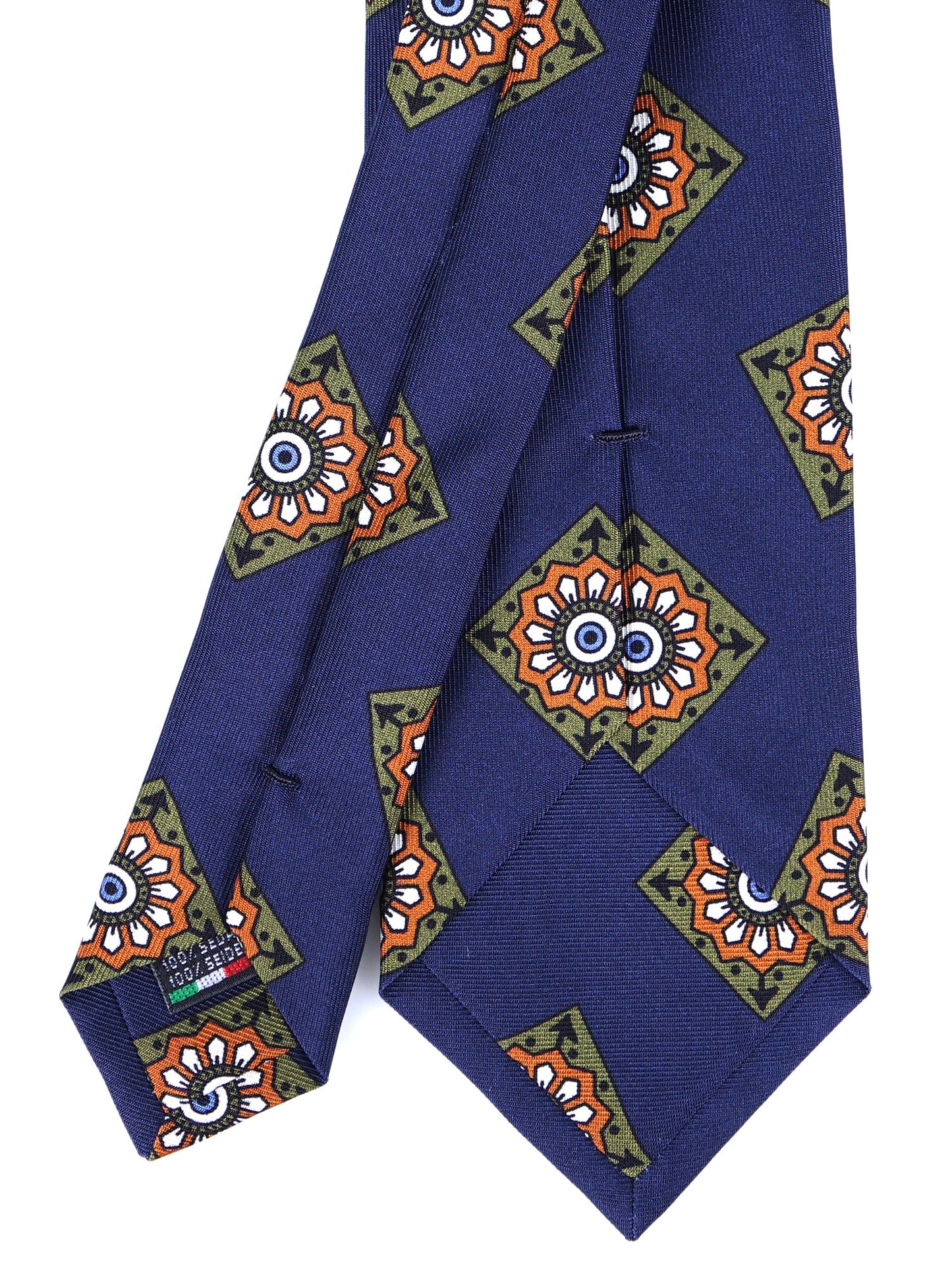 Blue/Green 3 Folds MATERA in English madder silk