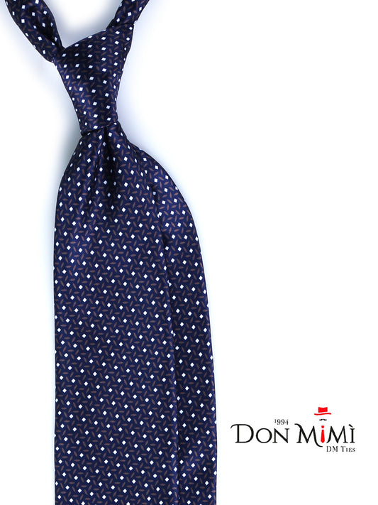 Blue/Grey 3 Folds DEBHORA Printed Silk Satin Tie
