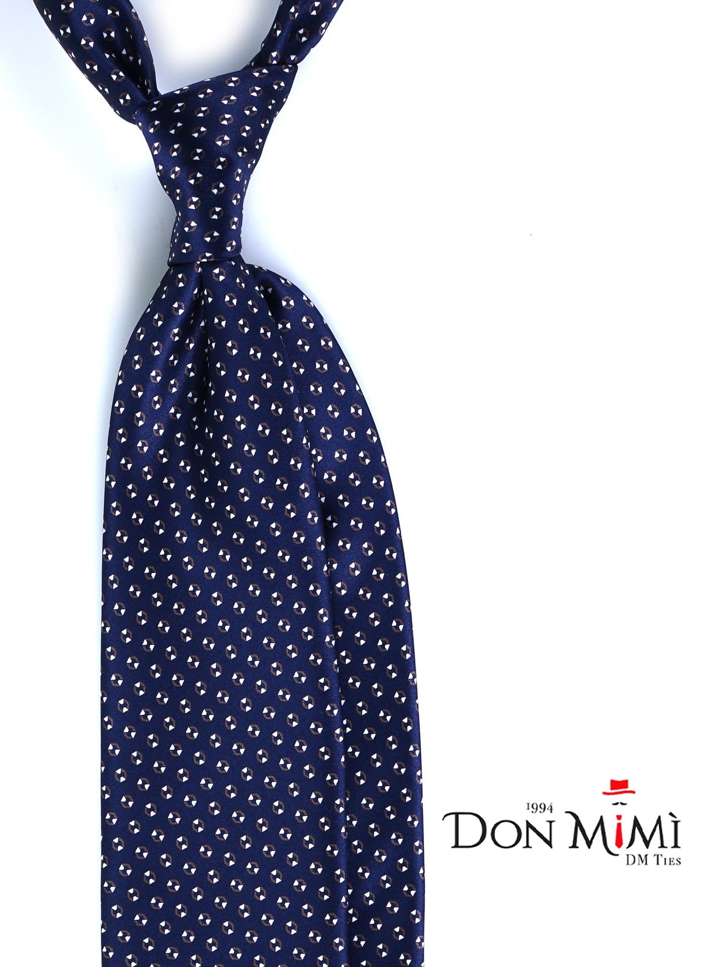 Blue/Grey 3 Fold SHILLA Satin Printed Tie