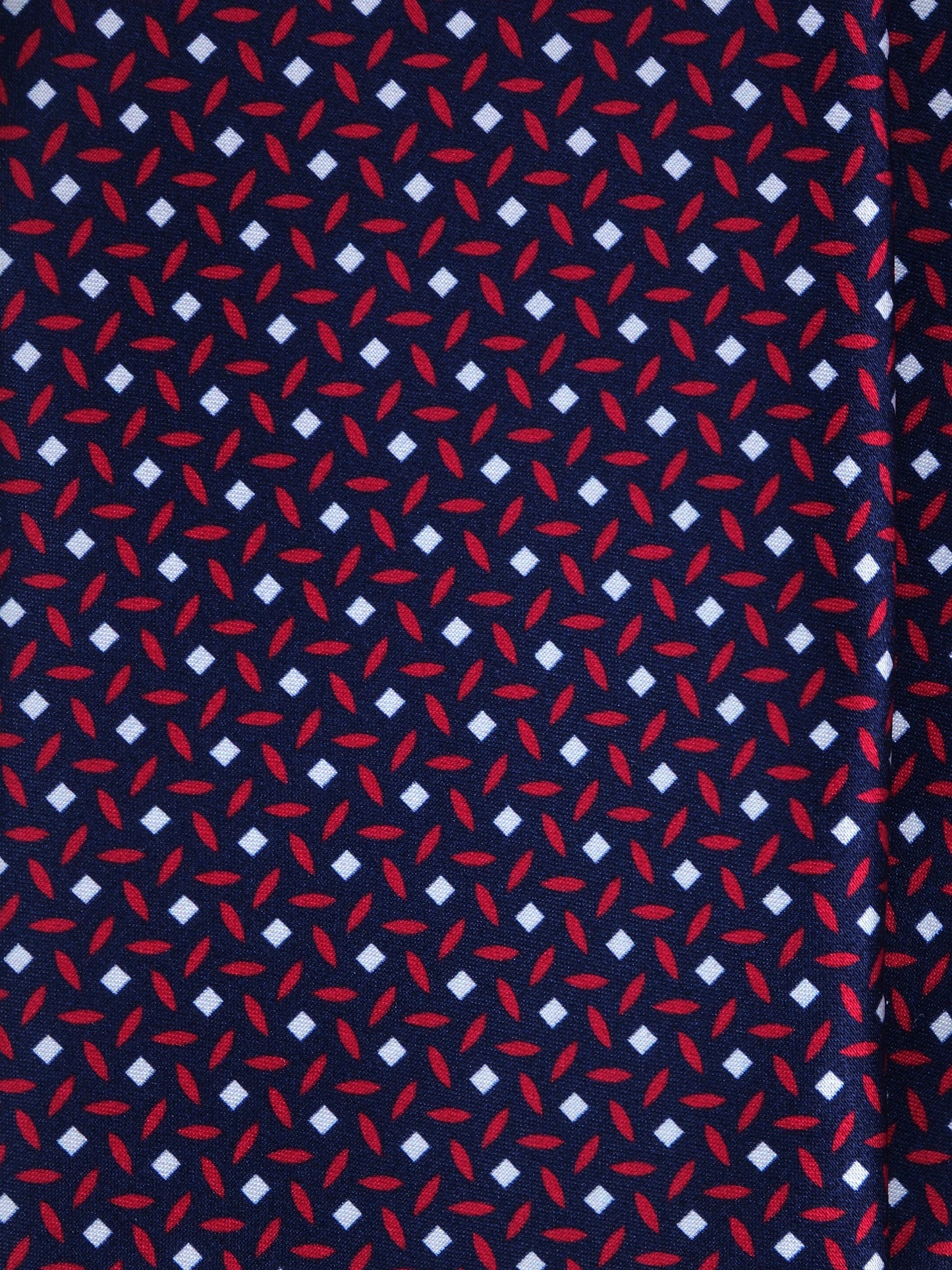 Blue/Red 3 Folds DEBHORA Silk Satin Printed Tie
