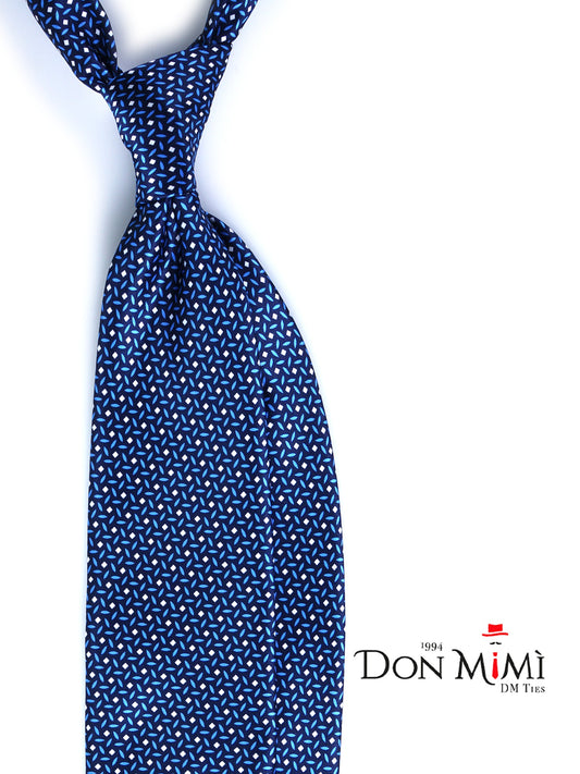 Blue/Celestial Tie 3 Folds DEBHORA in Printed Satin Silk