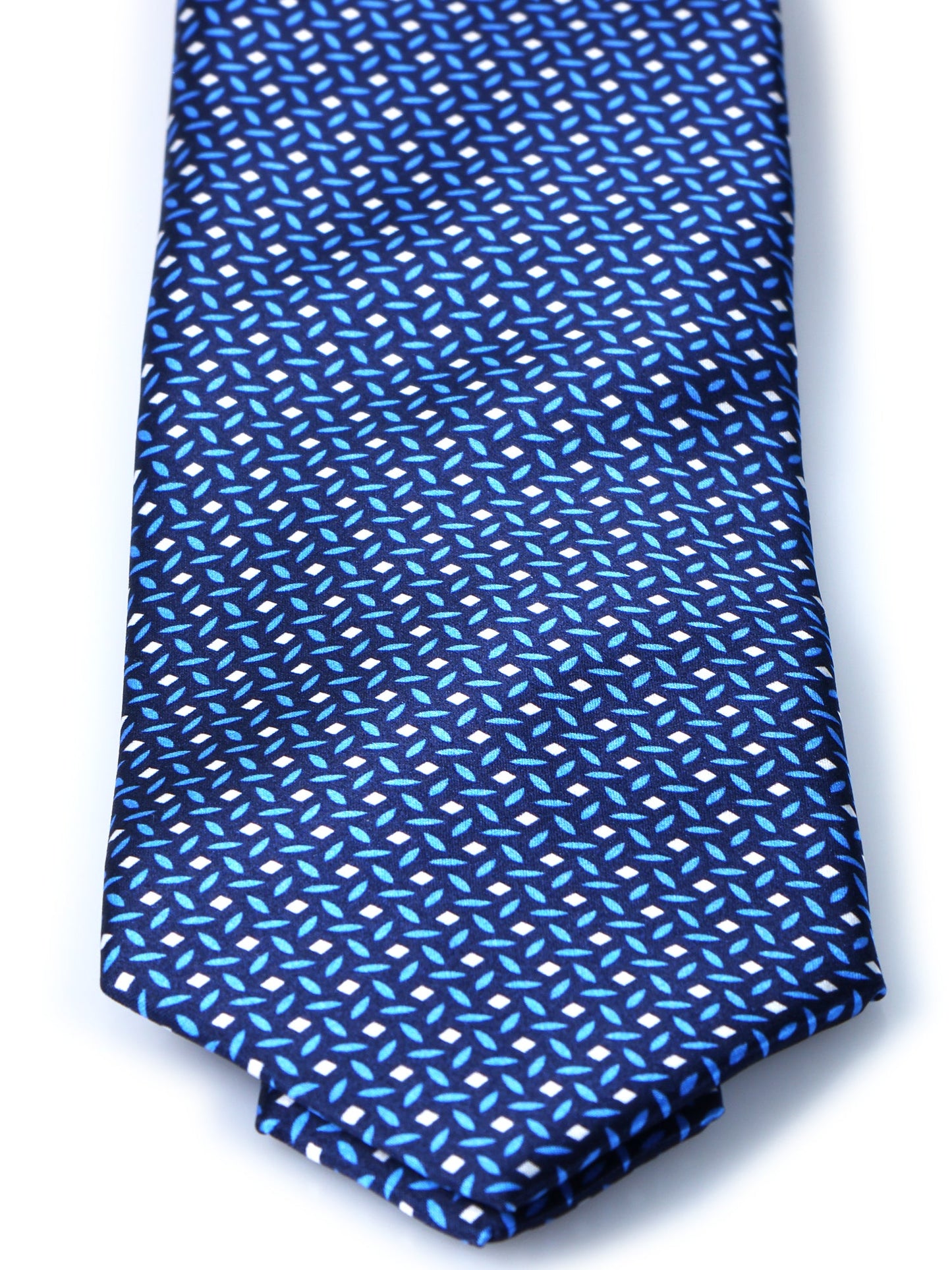 Blue/Celestial Tie 3 Folds DEBHORA in Printed Satin Silk