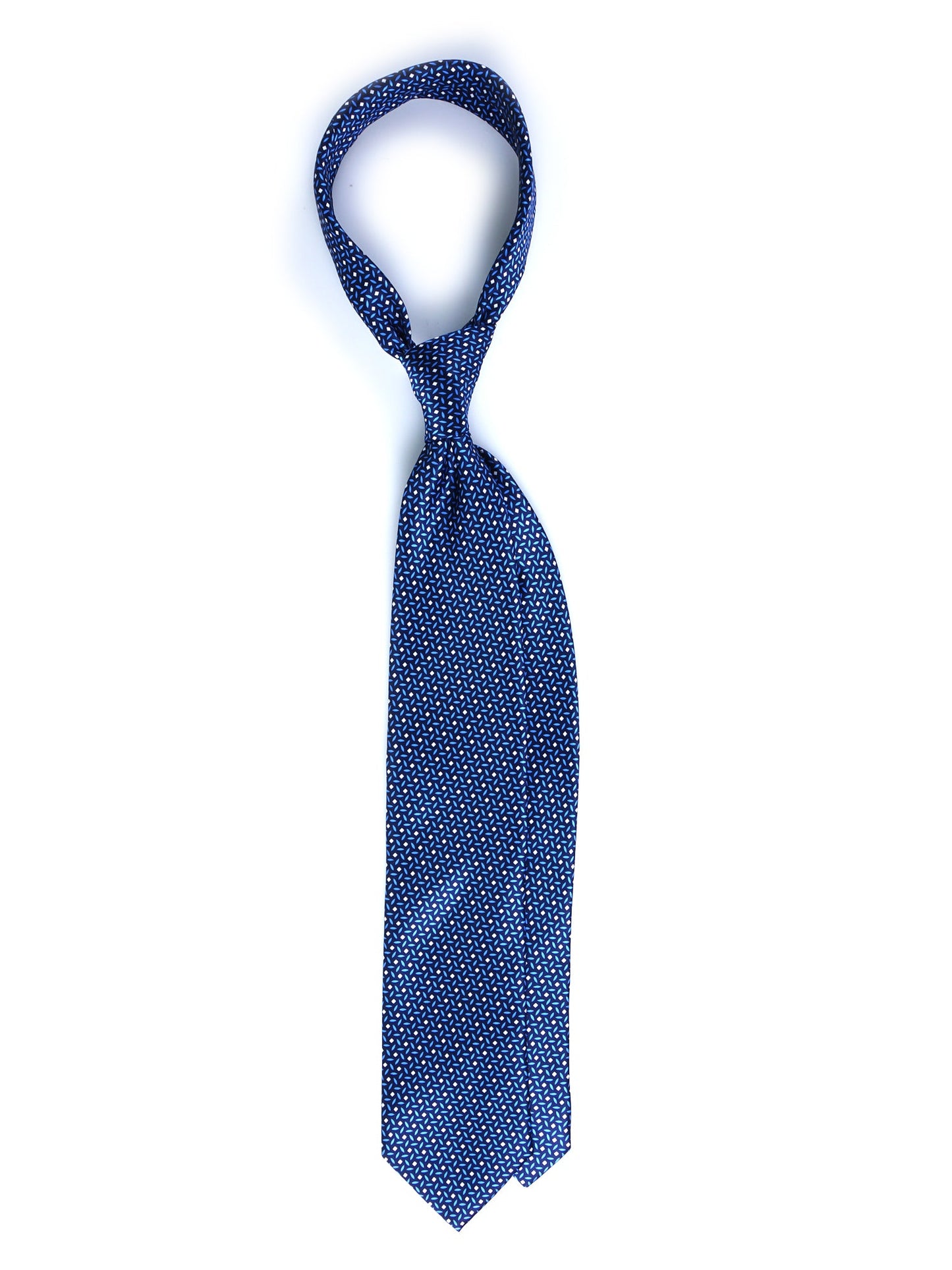 Blue/Celestial Tie 3 Folds DEBHORA in Printed Satin Silk
