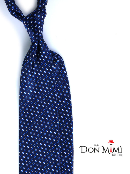 Blue/Sky Blue 3 Folds SHILLA in Printed Satin Silk