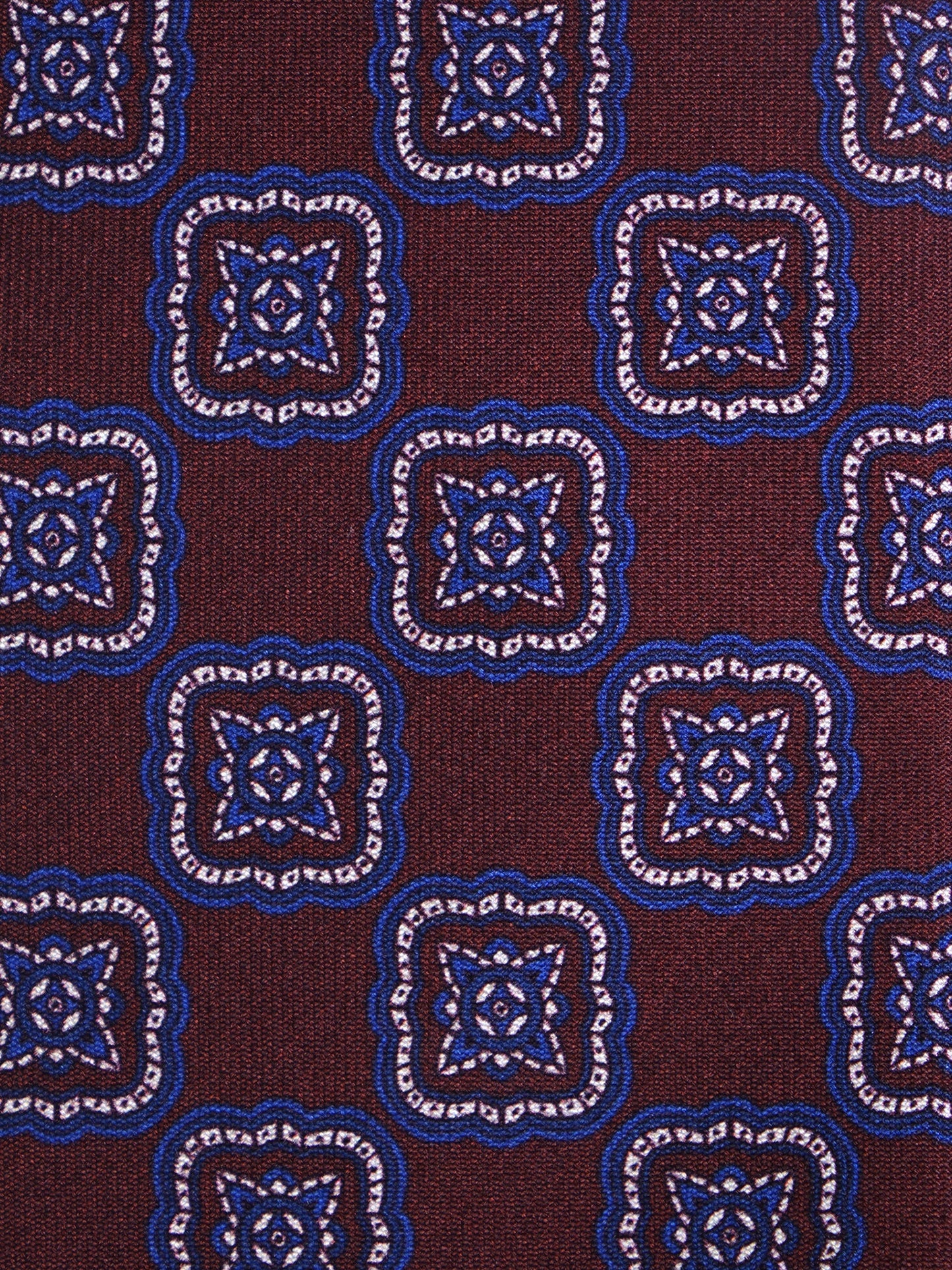 Brown Tie MASSY 3 Folds in Luxury Printed Silk