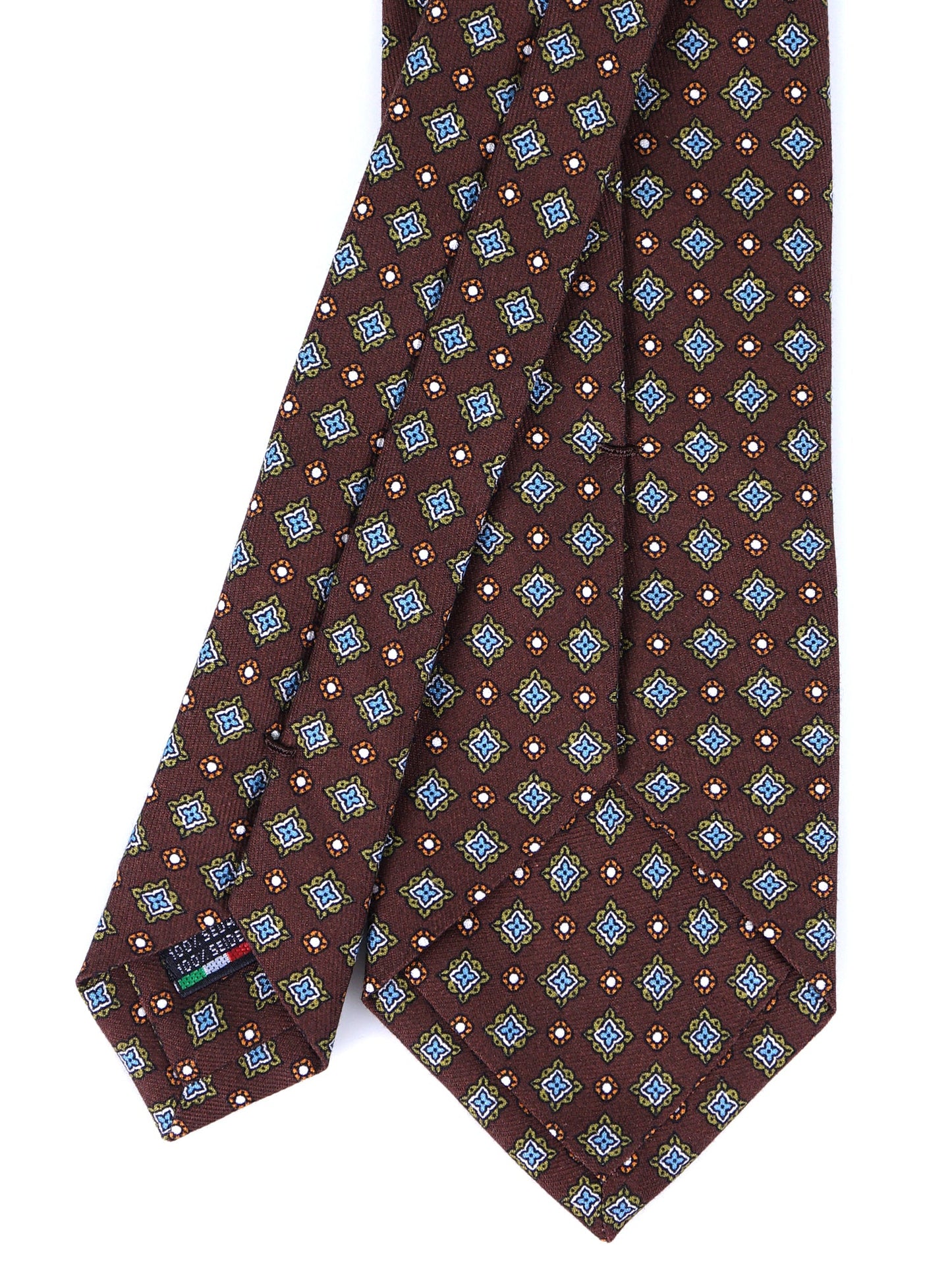Brown Tie 3 Folds MANTOVA in Italian Madder Silk