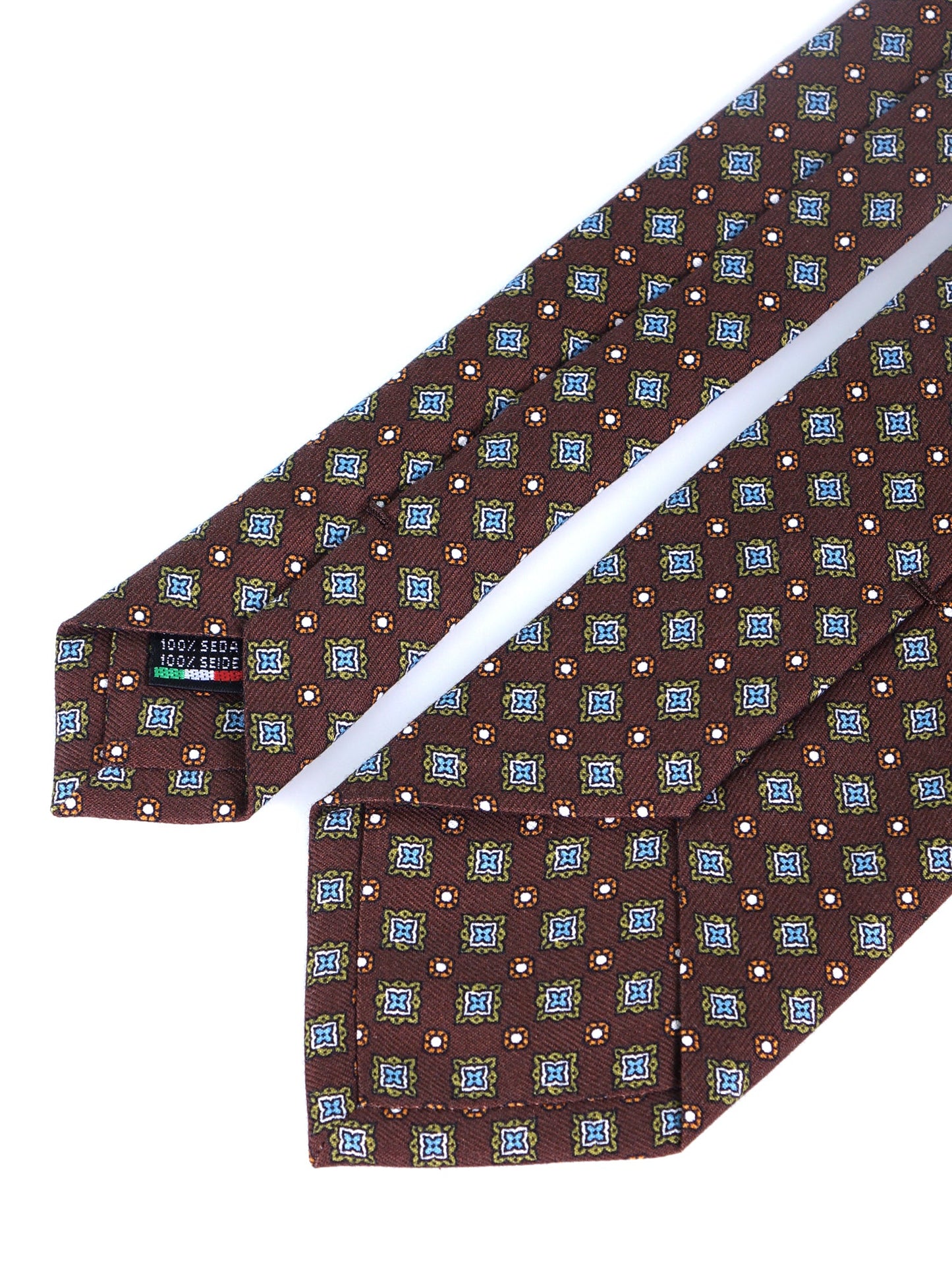 Brown Tie 3 Folds MANTOVA in Italian Madder Silk