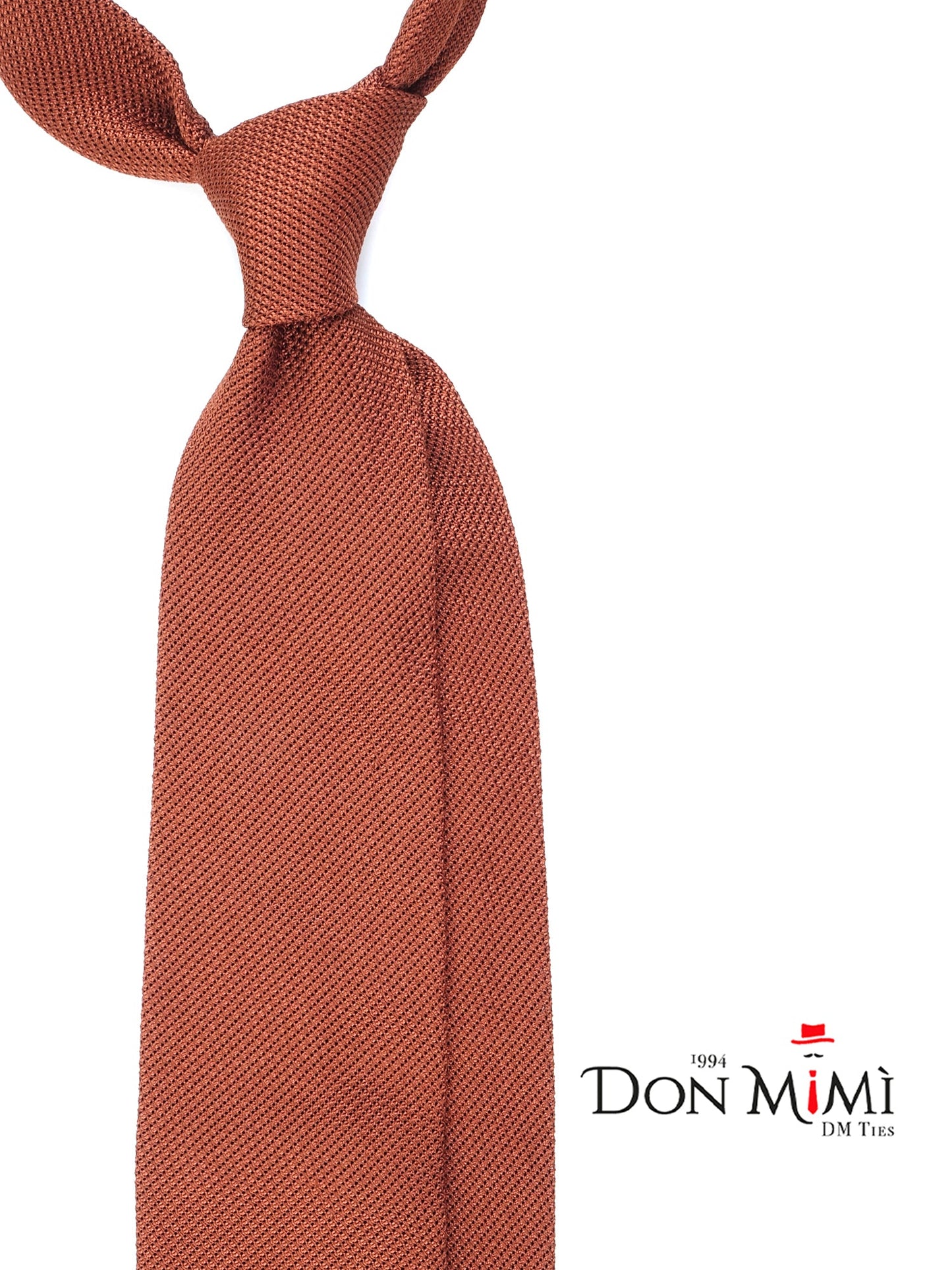 Light Brown 3 Folds Tie in grenadine silk with English Loop ONICE