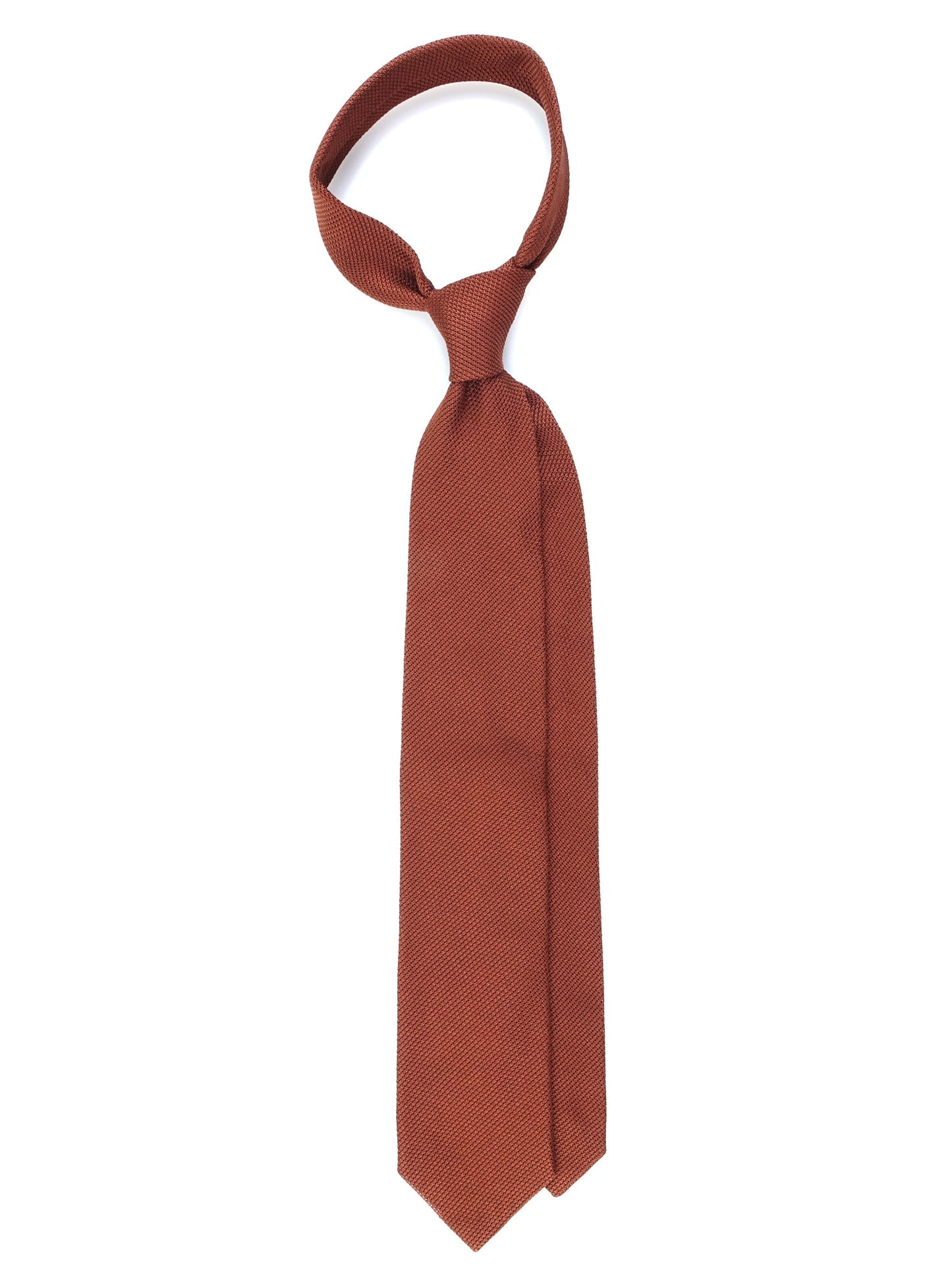 Light Brown 3 Folds Tie in grenadine silk with English Loop ONICE