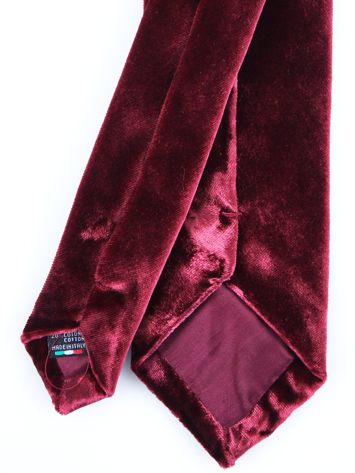 Burgundy 3 Fold Silk and Viscose Velvet Tie CONRAD