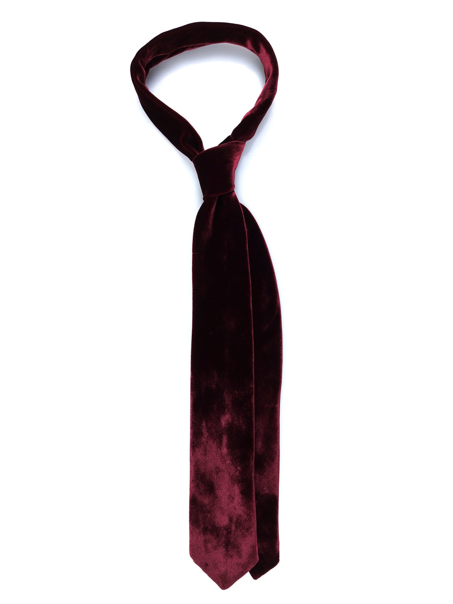 Burgundy 3 Fold Silk and Viscose Velvet Tie CONRAD