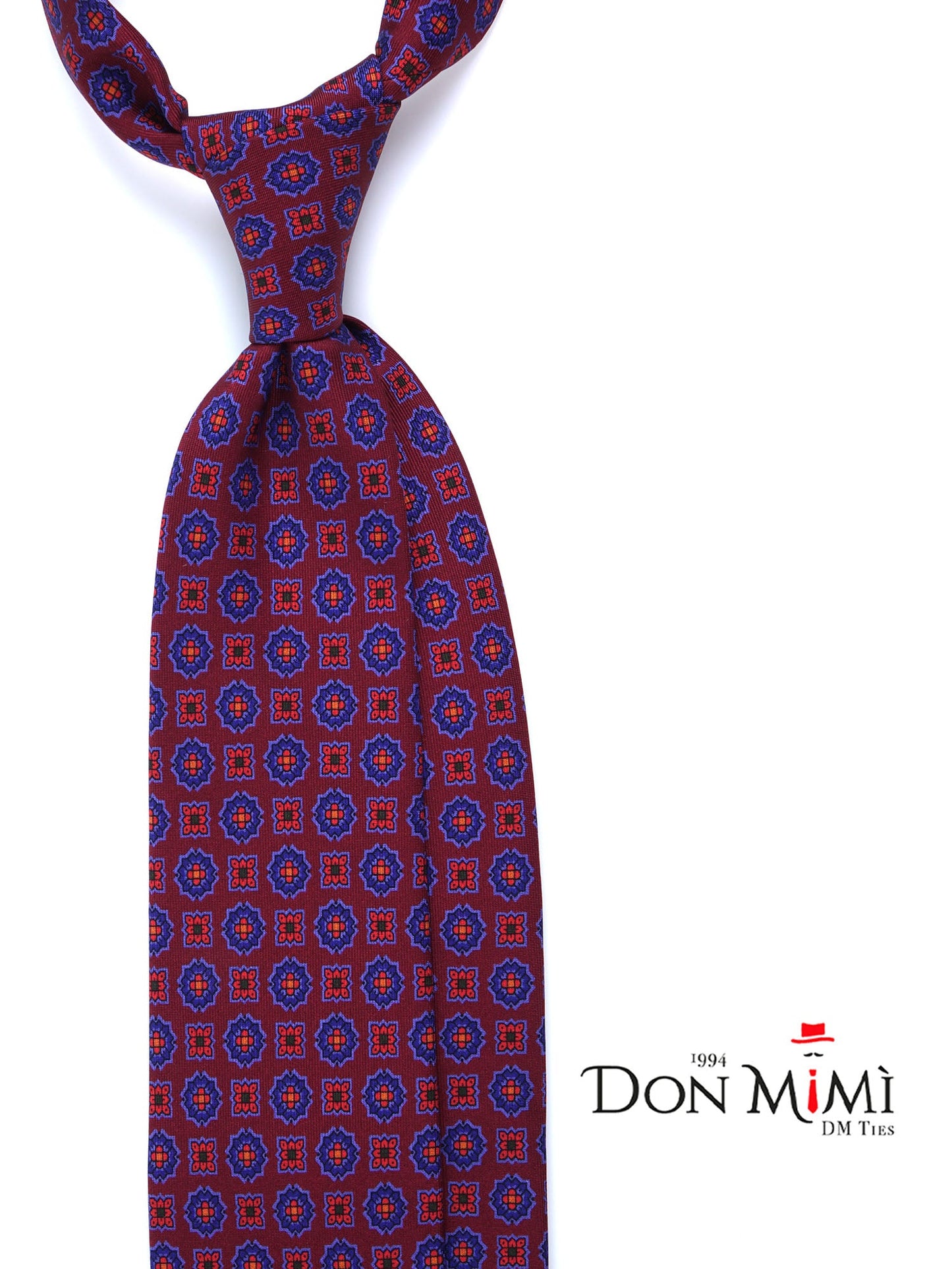 Bordeaux 3 Fold Silk Tie ESTELA