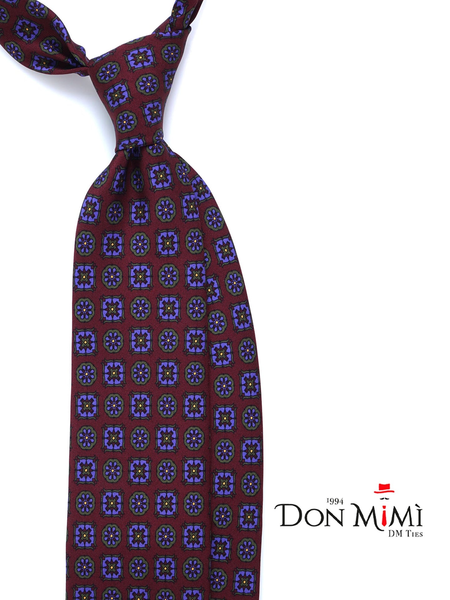 Bordeaux 3 Fold Silk Tie DILETTA