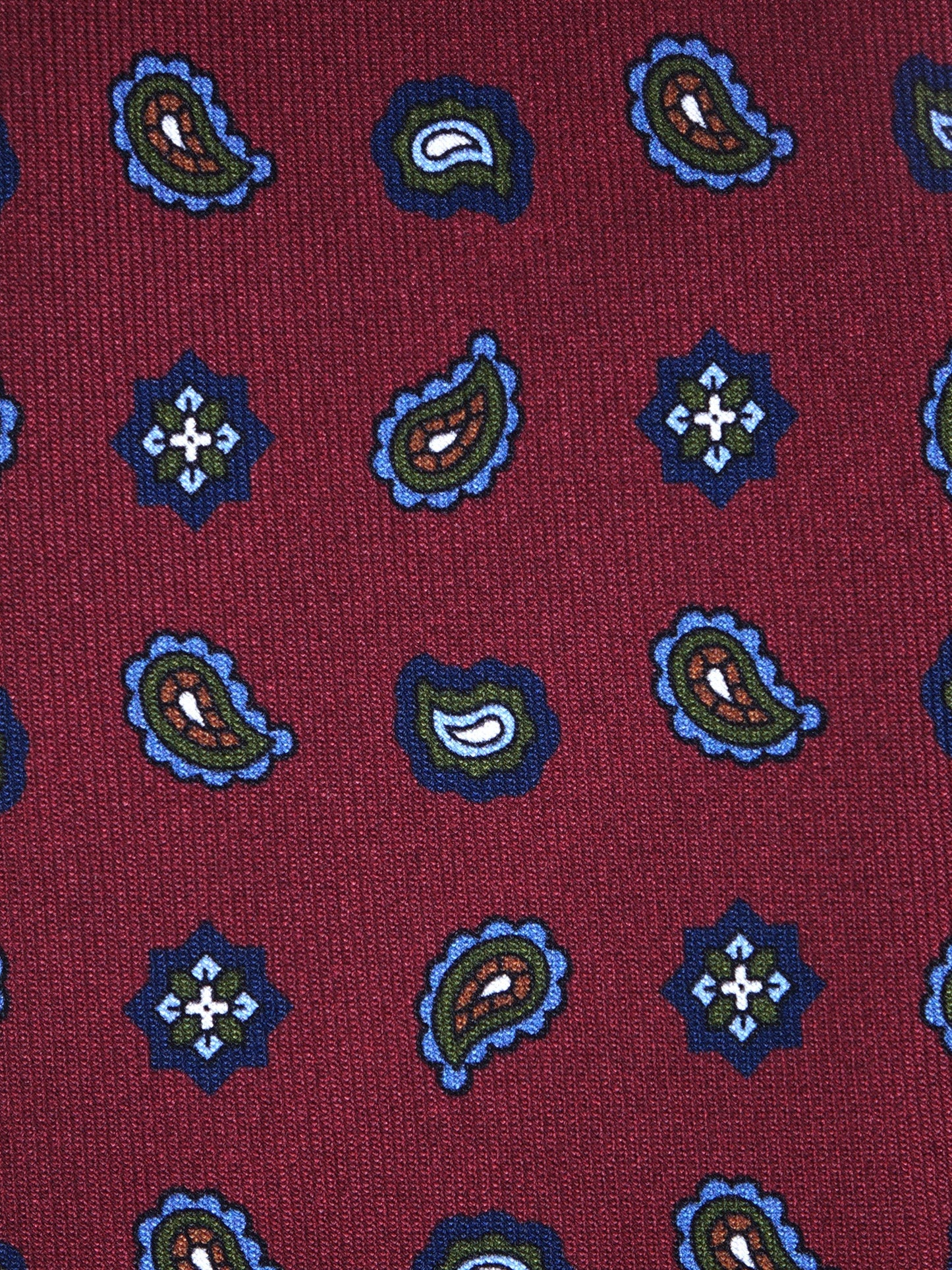 Burgundy Tie 3 Folds NIKKY in Printed Silk