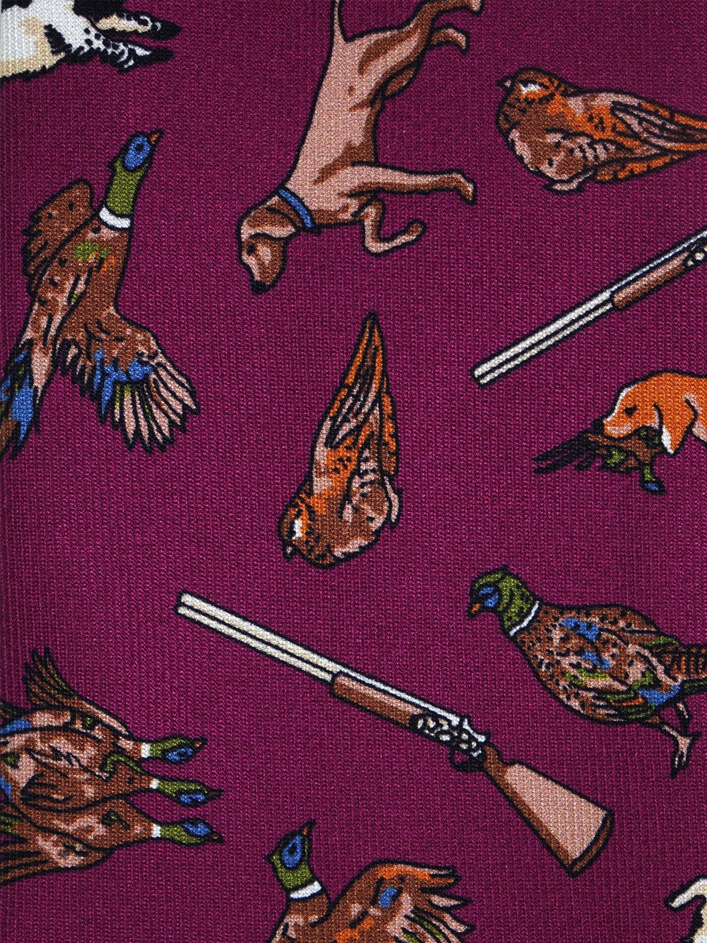 Burgundy Tie 3 Folds RESERVE in Printed English Silk