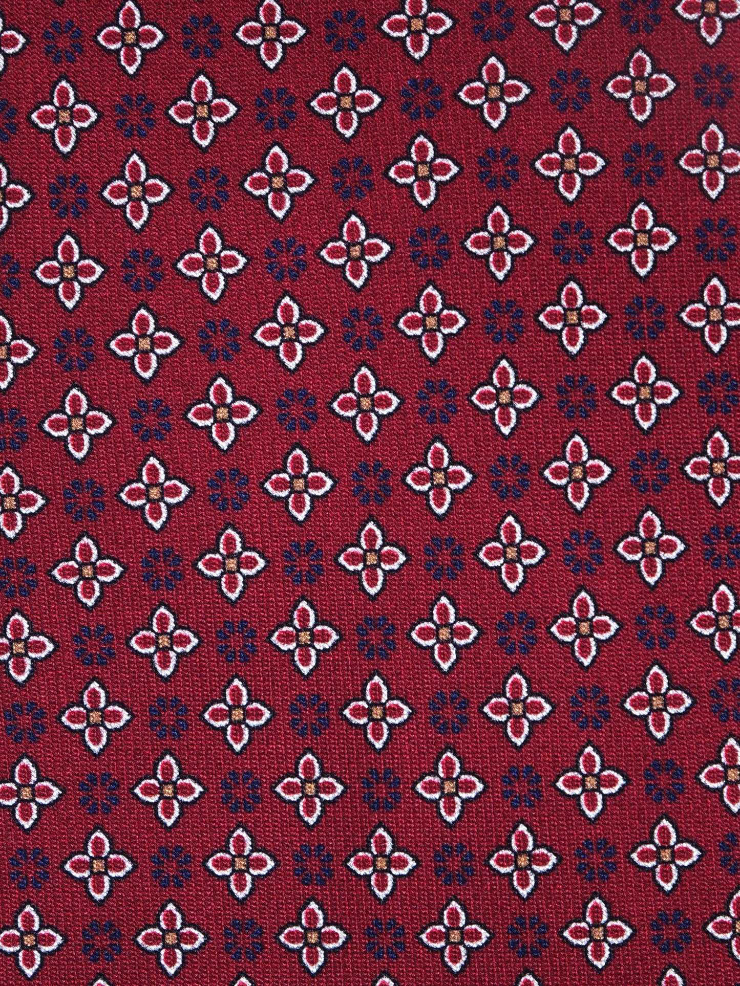 Burgundy Tie 3 Folds GASPACE in Printed English Silk